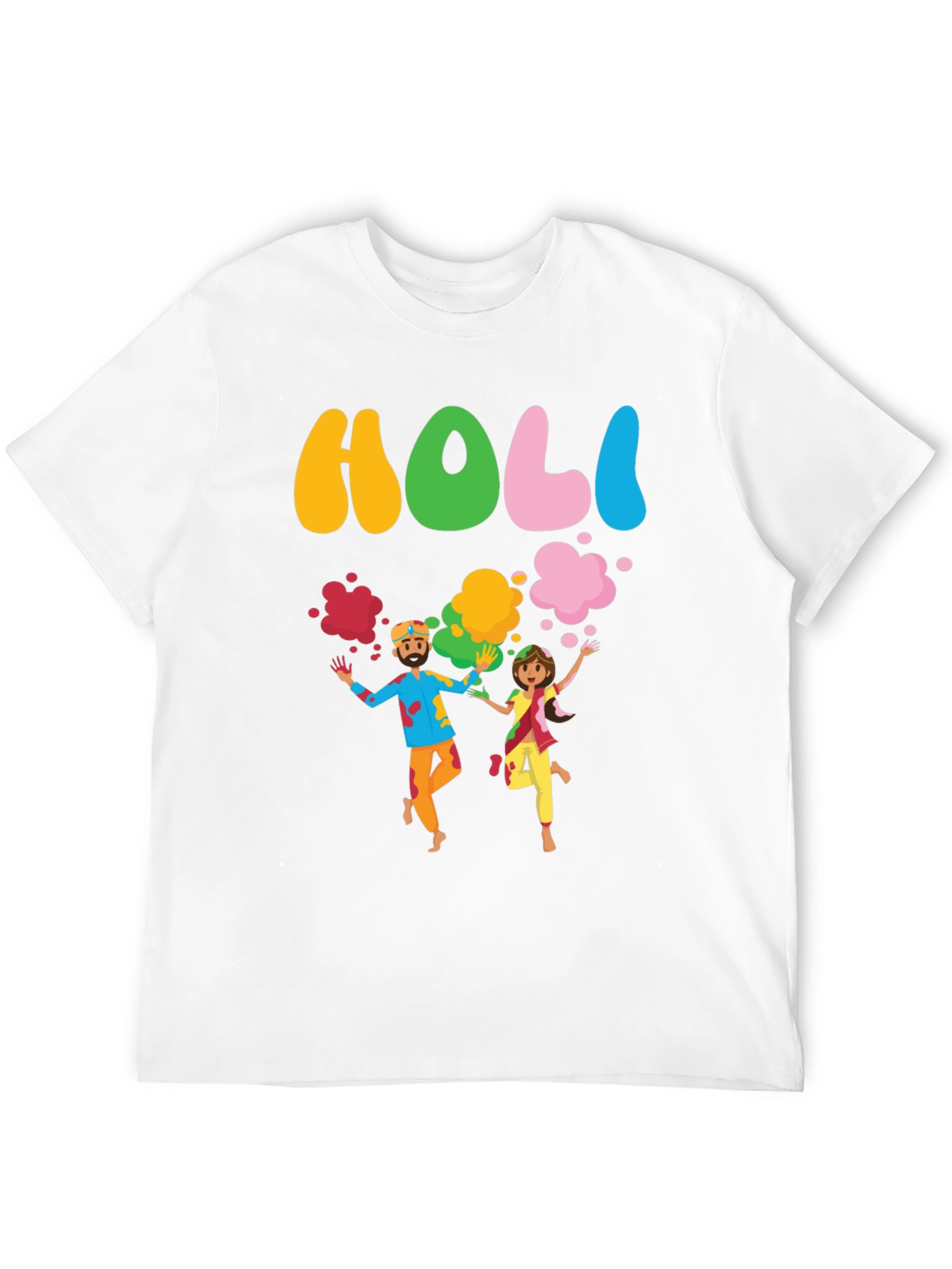 Holi Festival Black Graphic T-Shirt