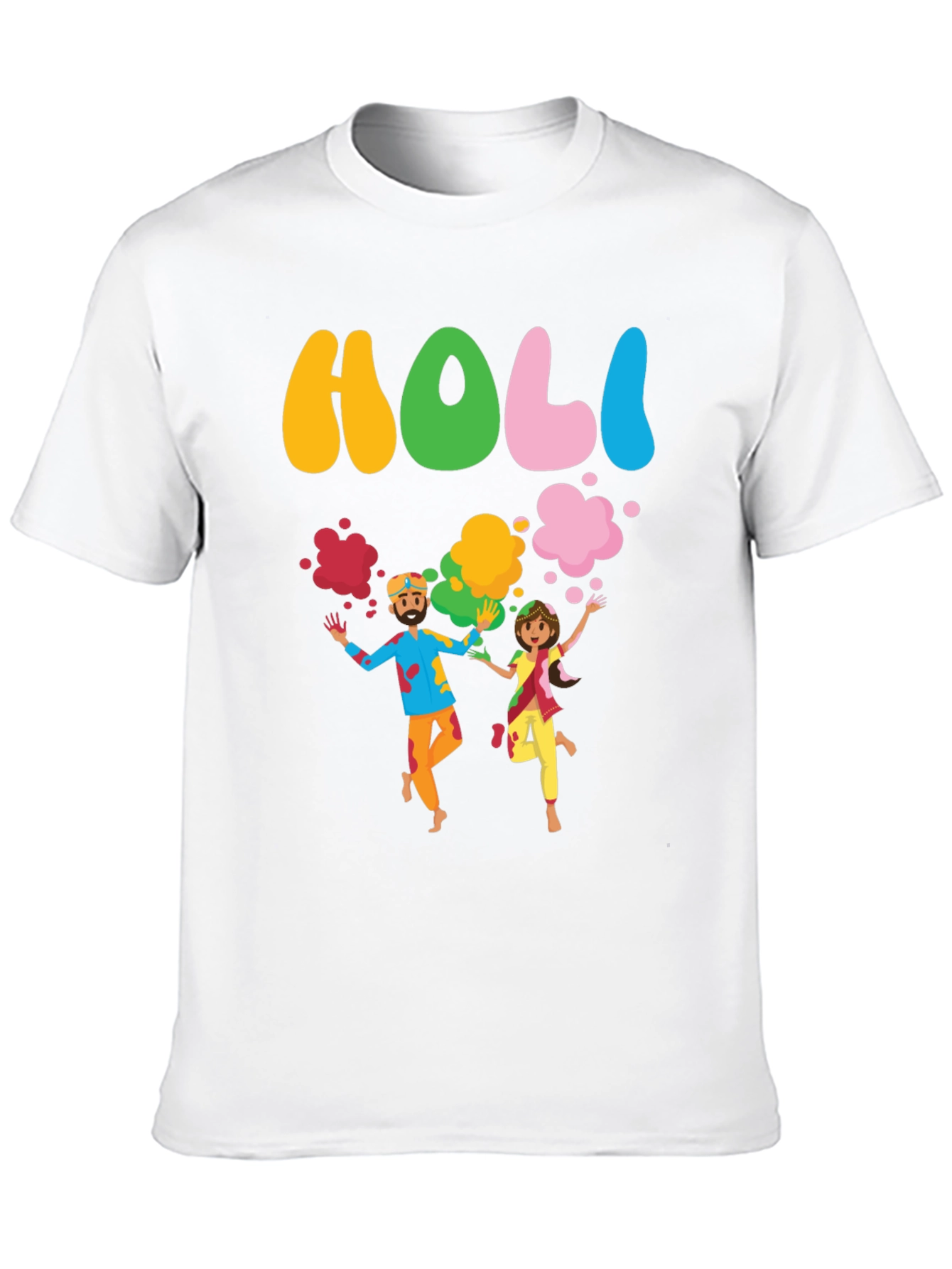 Holi Festival Black Graphic T-Shirt