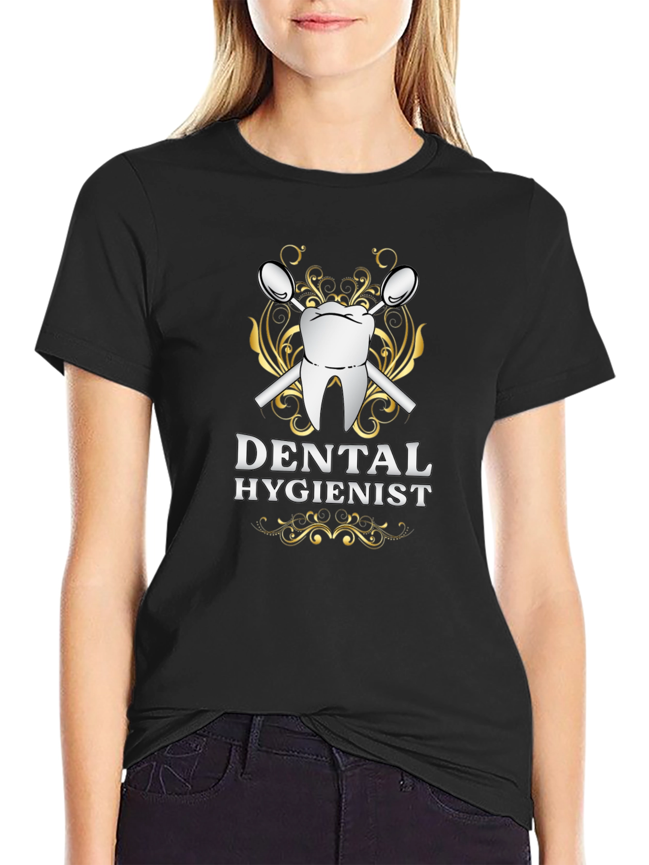 Dental Hygienist Graphic T-Shirt - Black Cotton Tee