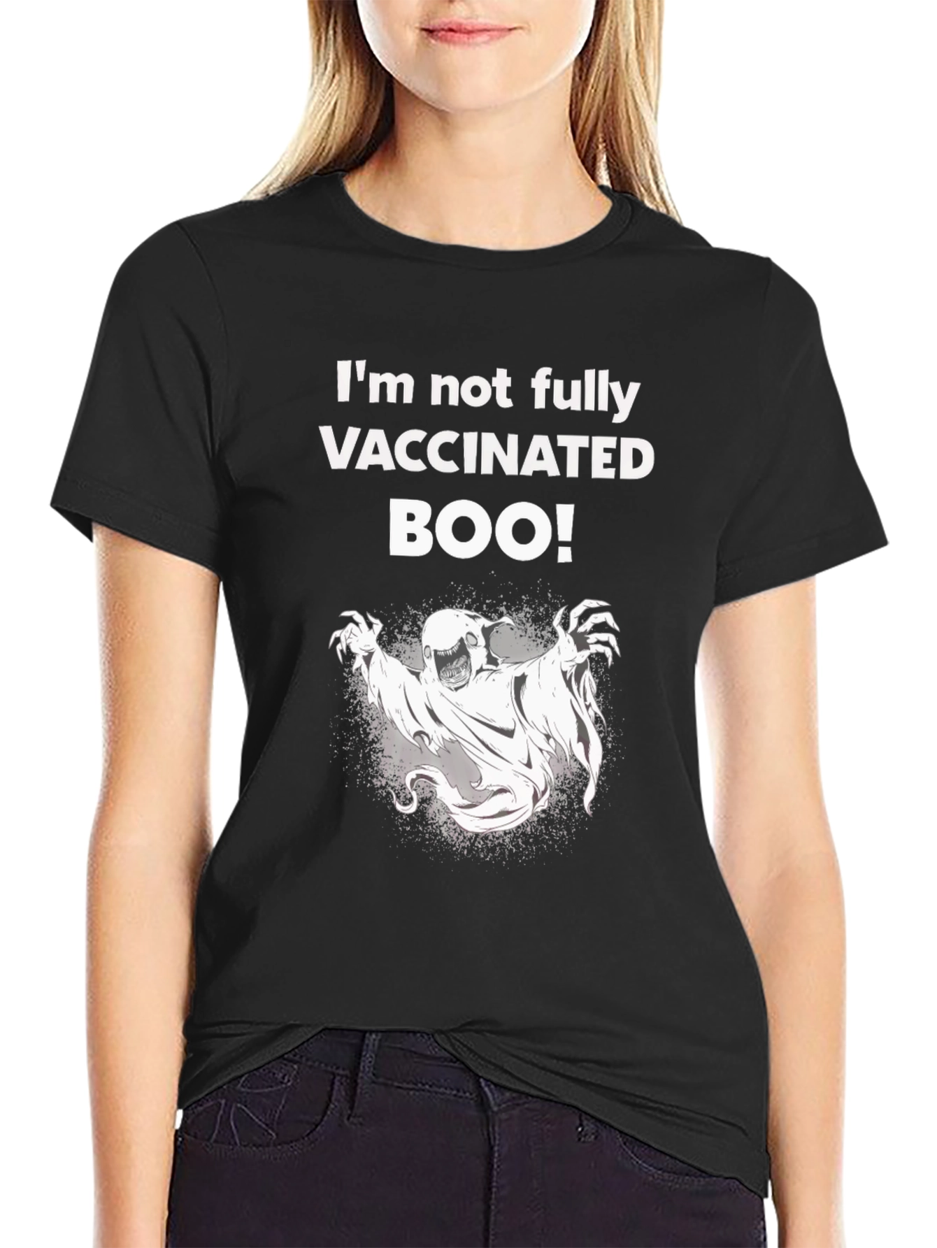 Humorous Not Fully Vaccinated Ghost T-Shirt