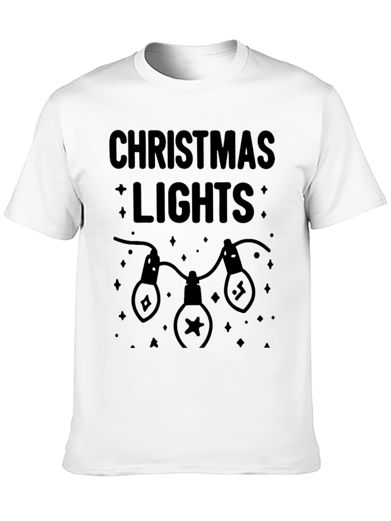 Christmas Lights Graphic Tee - Holiday Festive T-Shirt