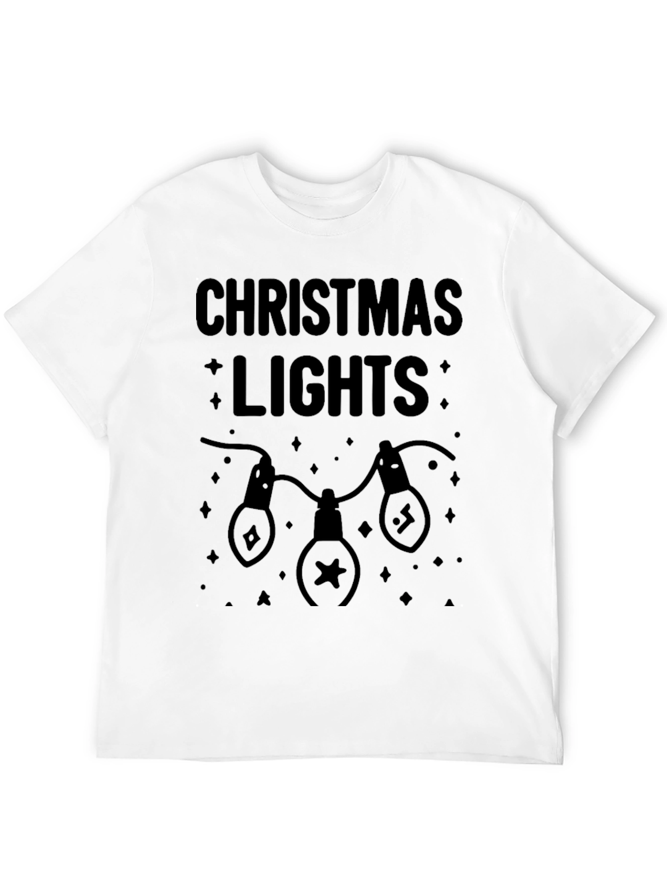 Christmas Lights Graphic Tee - Holiday Festive T-Shirt