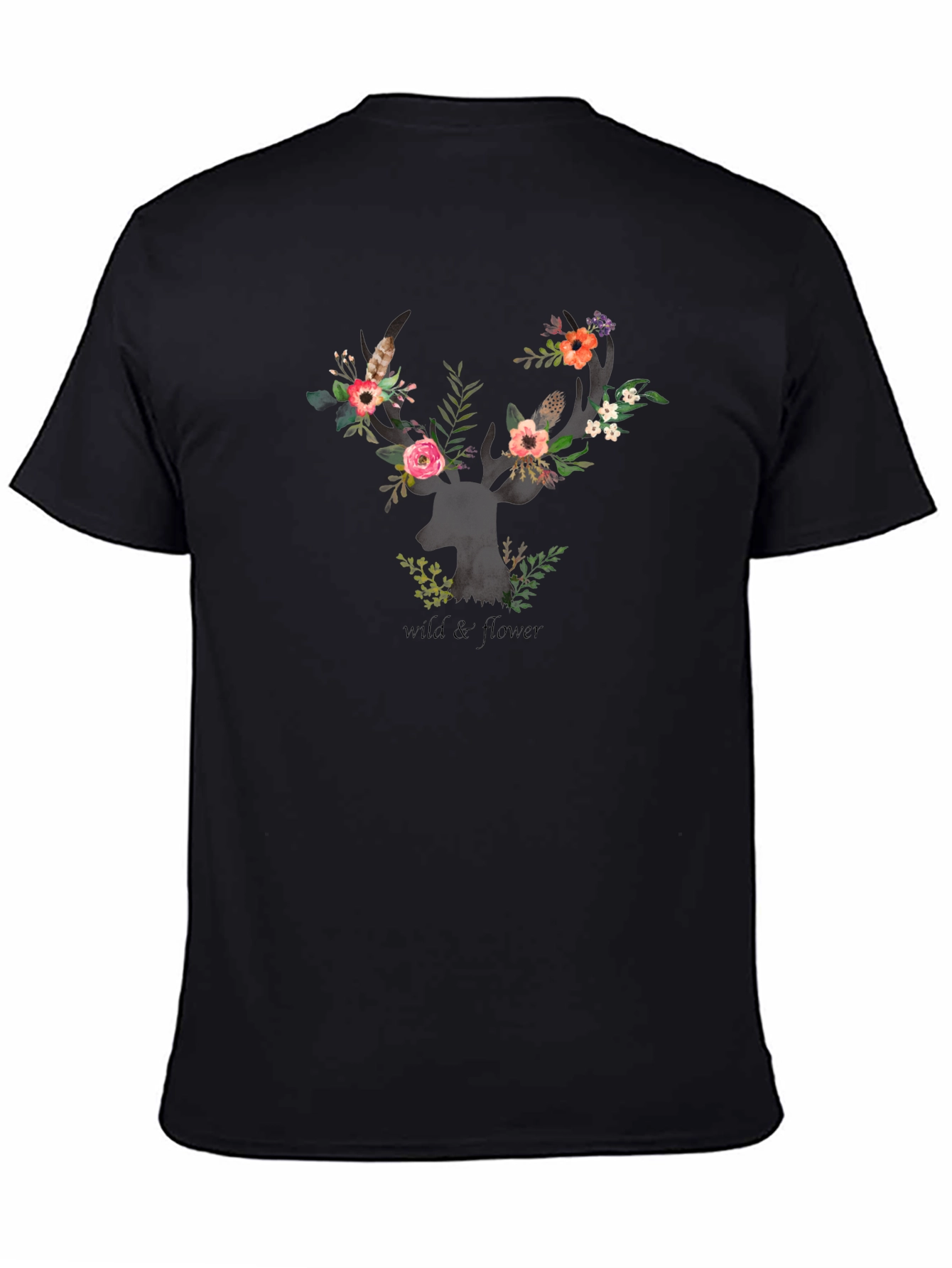 Wildflower Deer Graphic Tee - Stylish Unisex T-Shirt