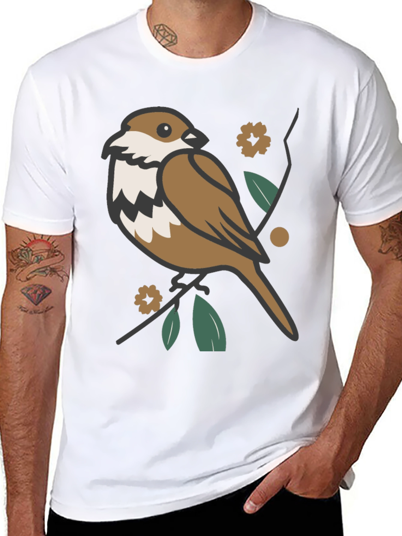 Bird & Branch Graphic T-Shirt - Casual Style
