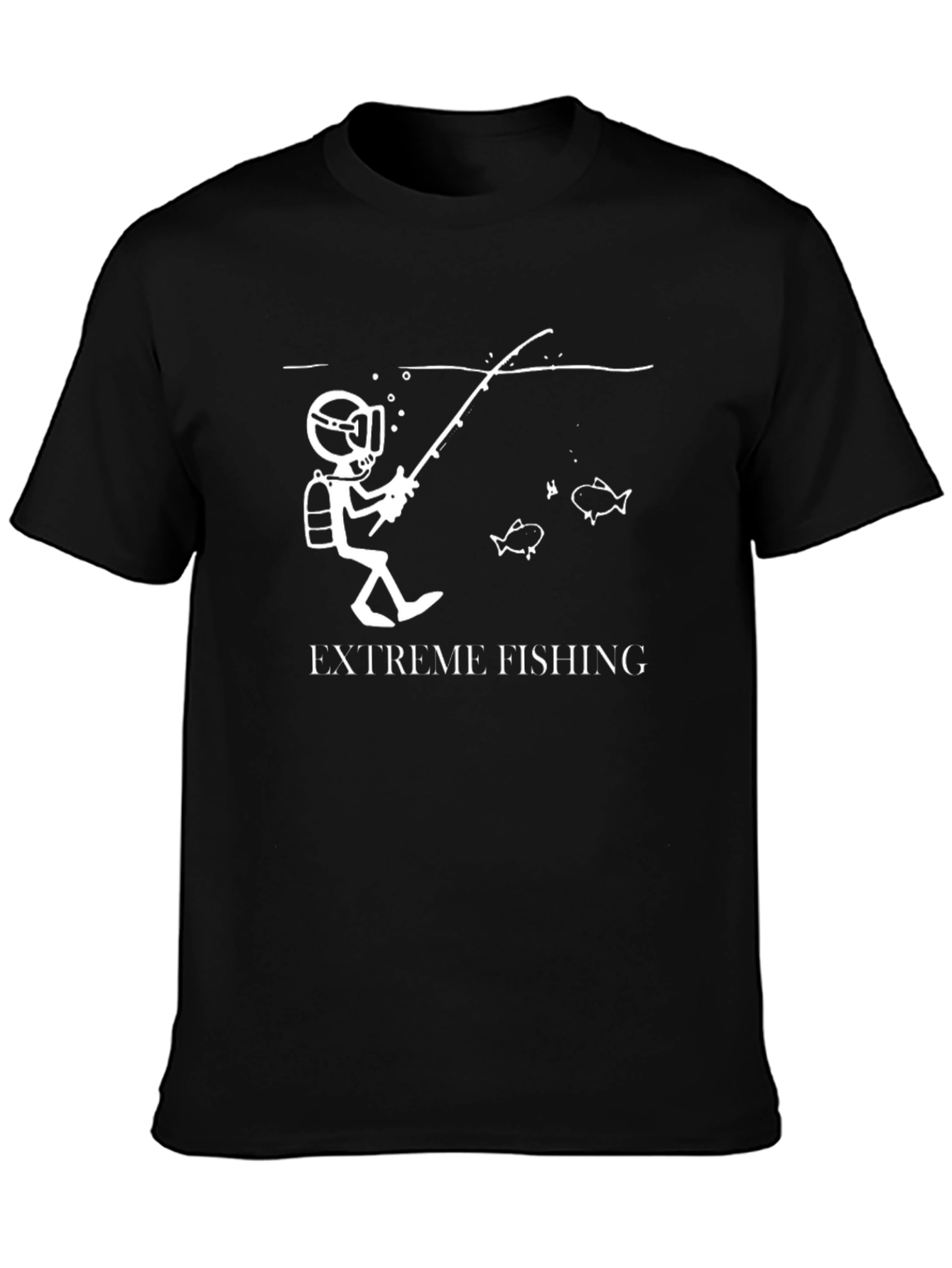 Extreme Fishing Black Graphic T-Shirt