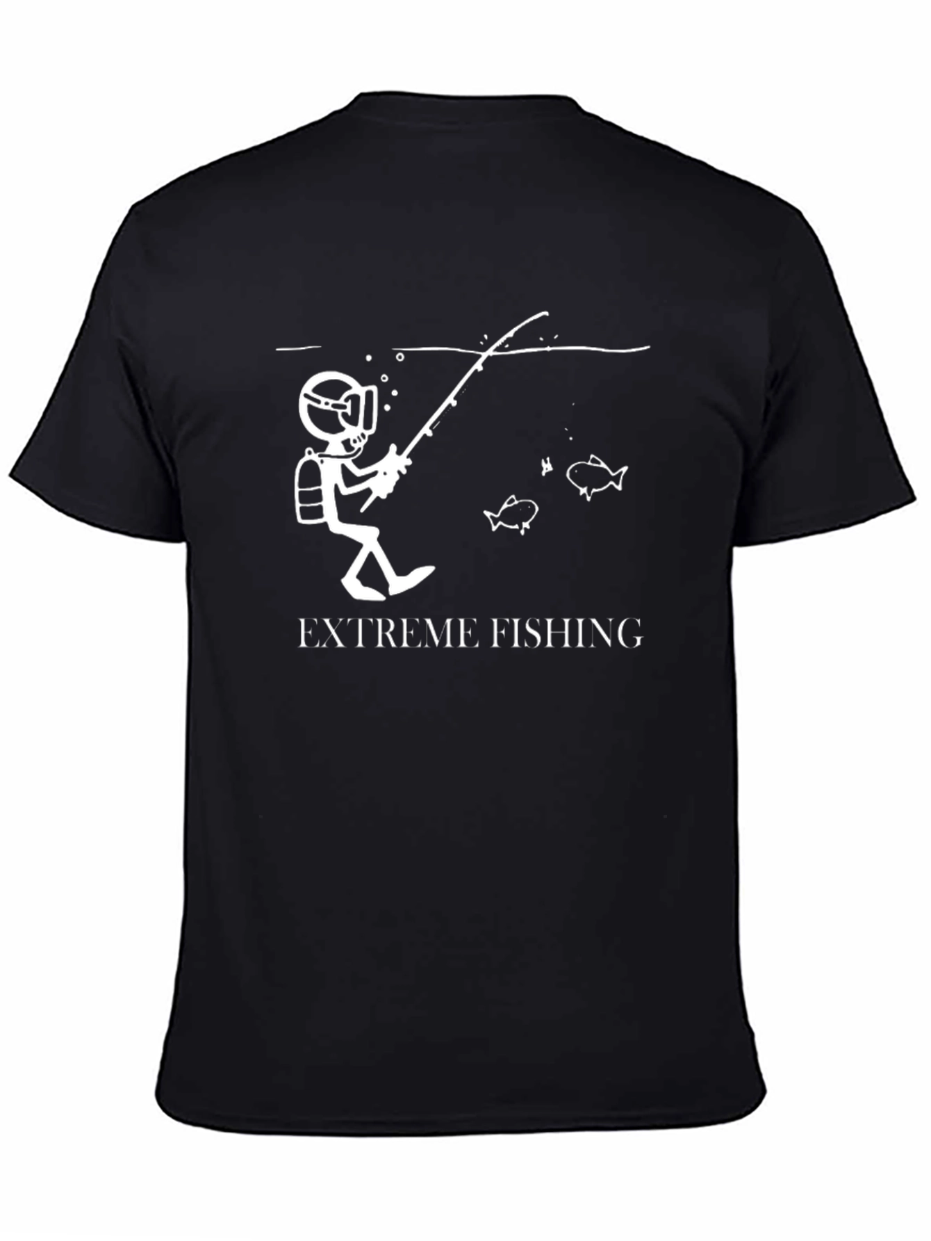 Extreme Fishing Black Graphic T-Shirt