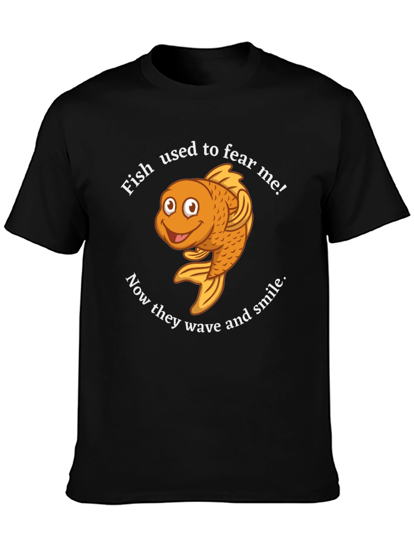 Funny Fish Graphic T-Shirt - They Wave and Smile!
