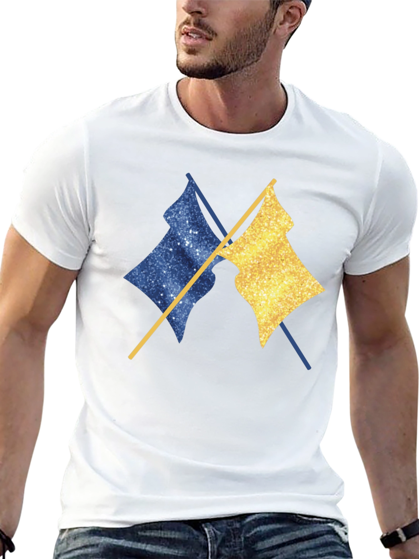 Dual Flag Graphic Tee - Trendy Casual Wear