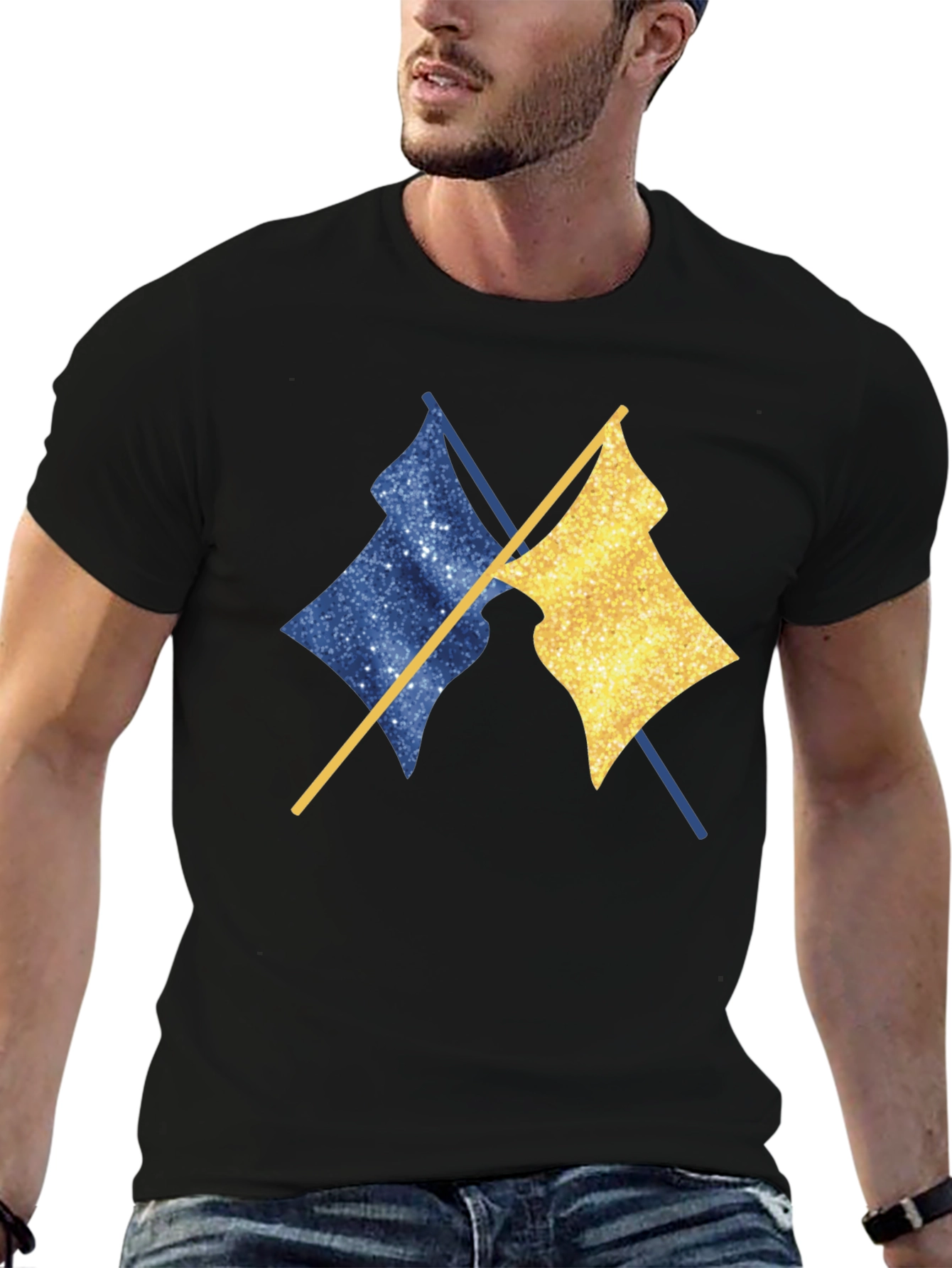 Dual Flag Graphic Tee - Trendy Casual Wear
