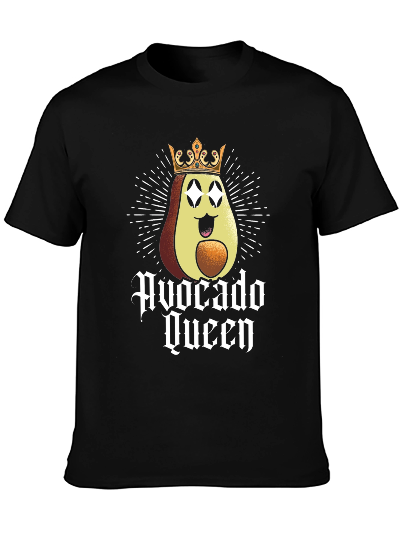 Avocado Queen Graphic Tee - Black Cotton T-Shirt
