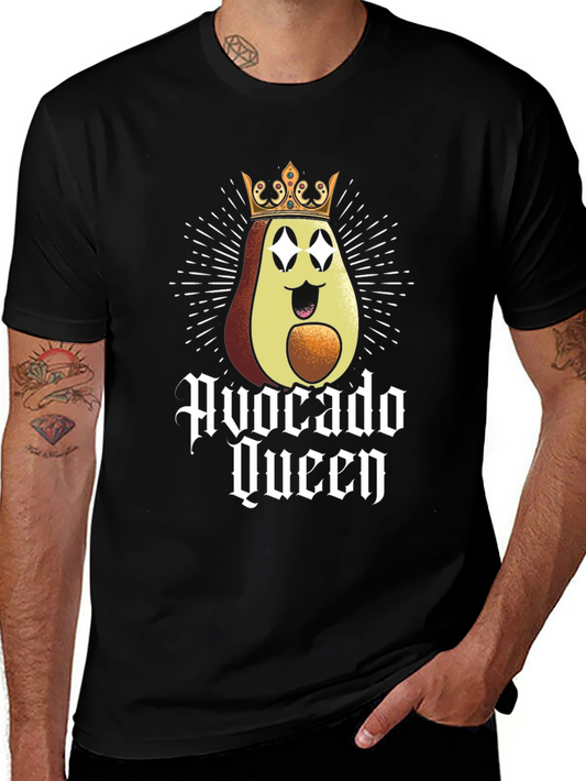 Avocado Queen Graphic Tee - Black Cotton T-Shirt