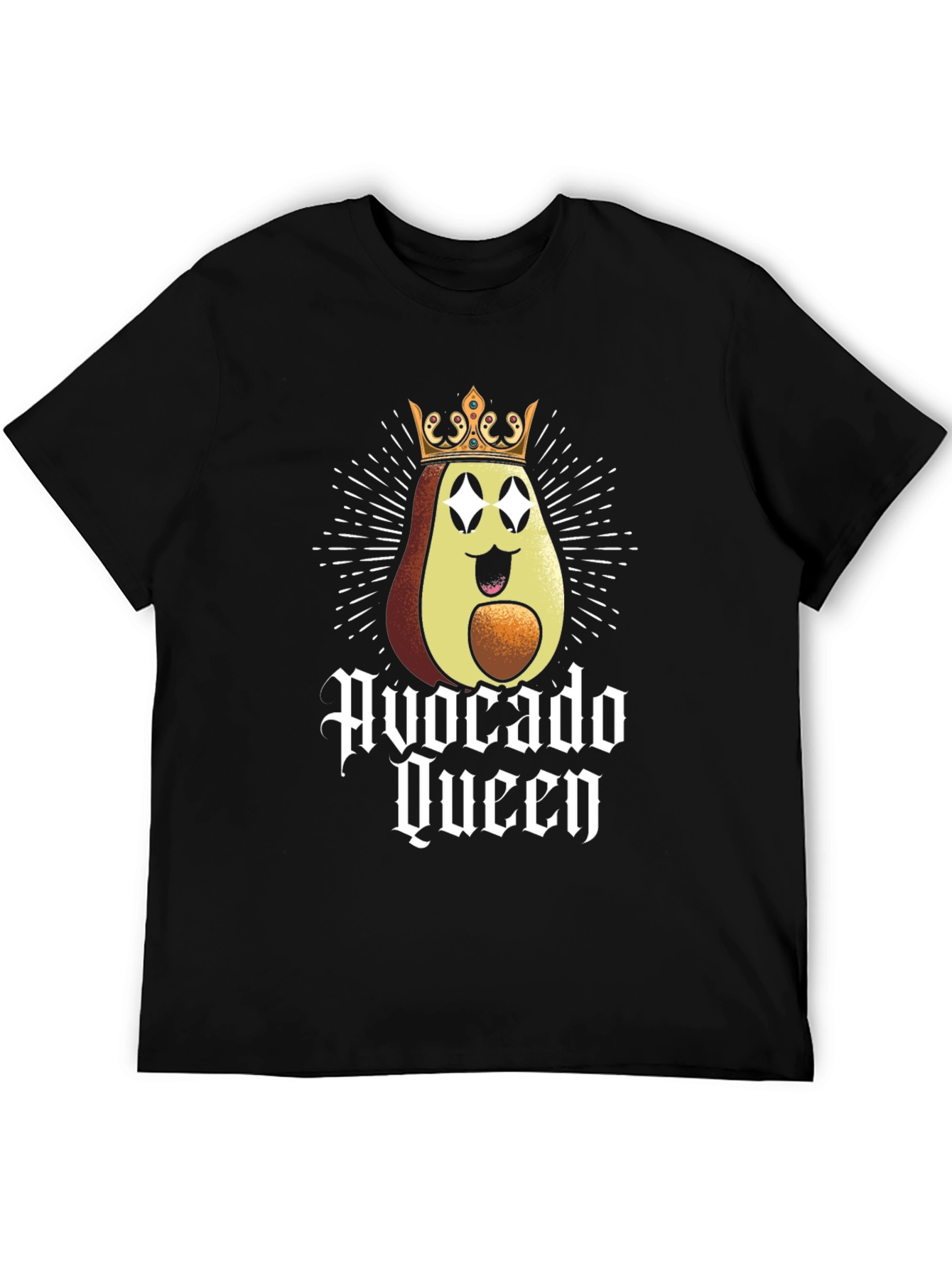 Avocado Queen Graphic Tee - Black Cotton T-Shirt