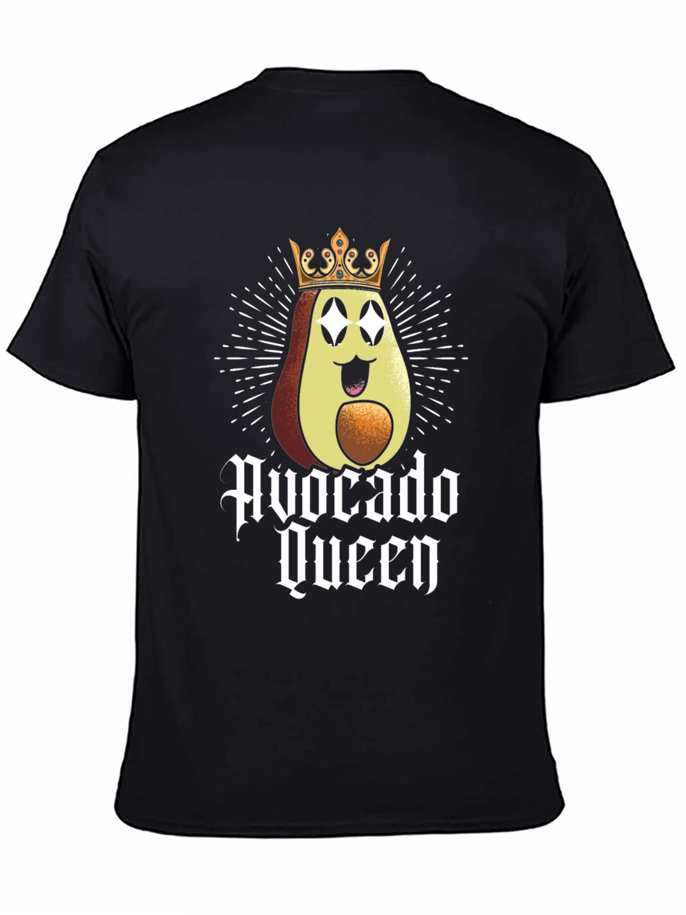 Avocado Queen Graphic Tee - Black Cotton T-Shirt