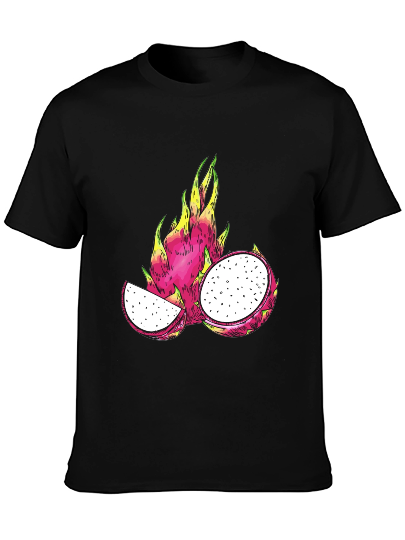 Dragon Fruit Graphic T-Shirt - Black Cotton Tee