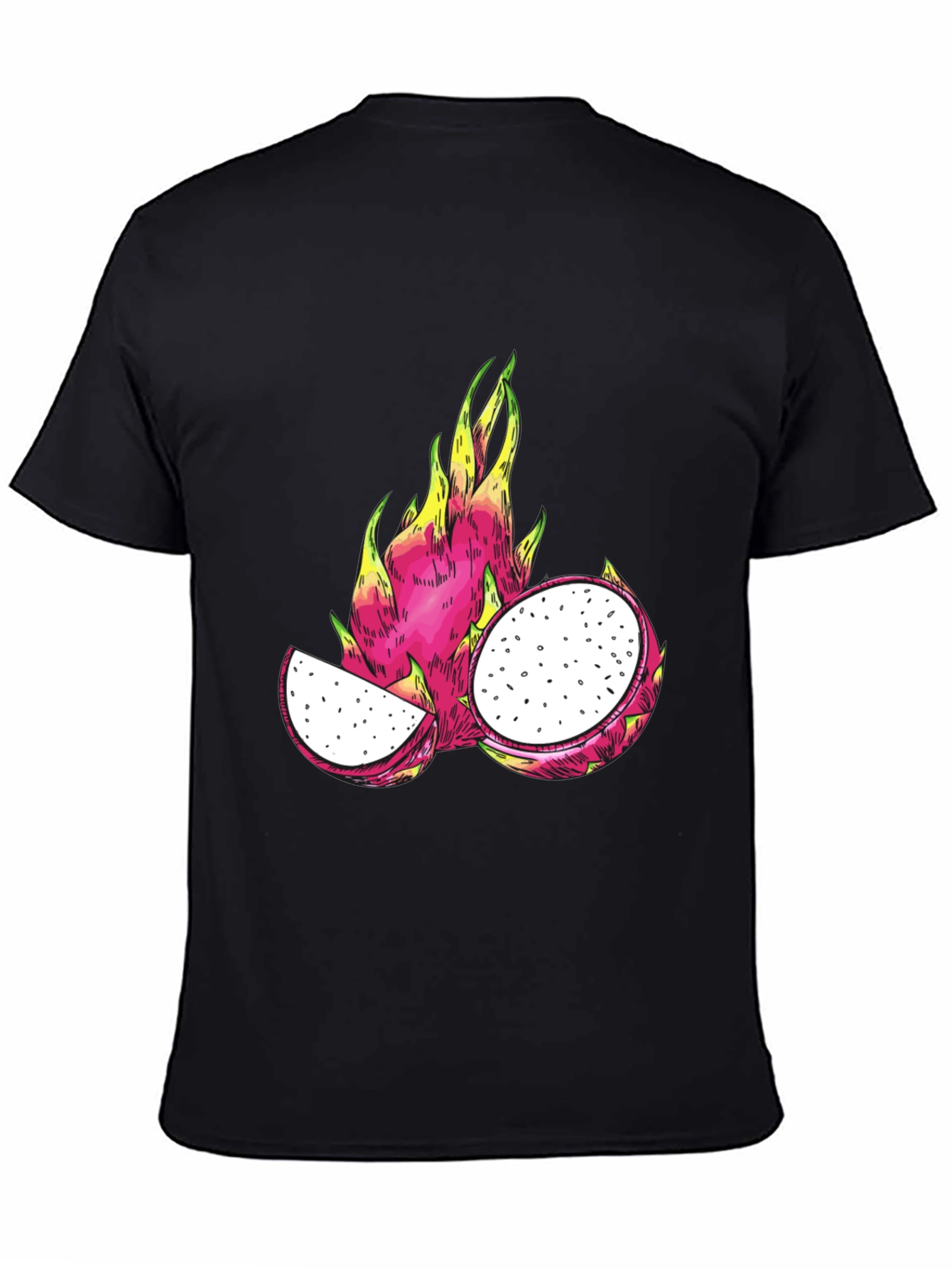 Dragon Fruit Graphic T-Shirt - Black Cotton Tee