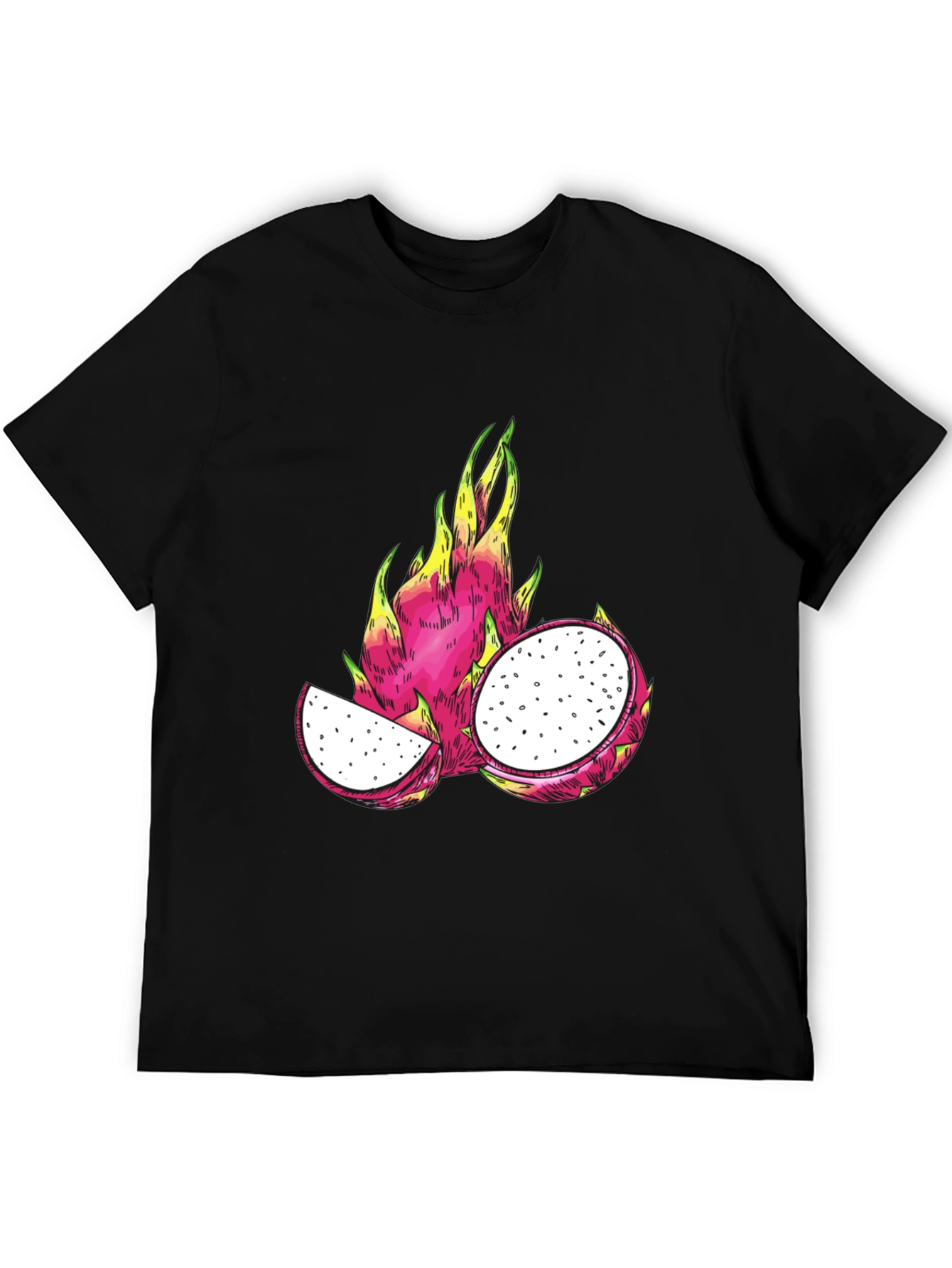 Dragon Fruit Graphic T-Shirt - Black Cotton Tee