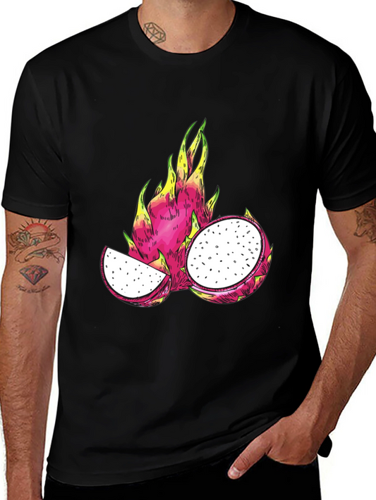 Dragon Fruit Graphic T-Shirt - Black Cotton Tee