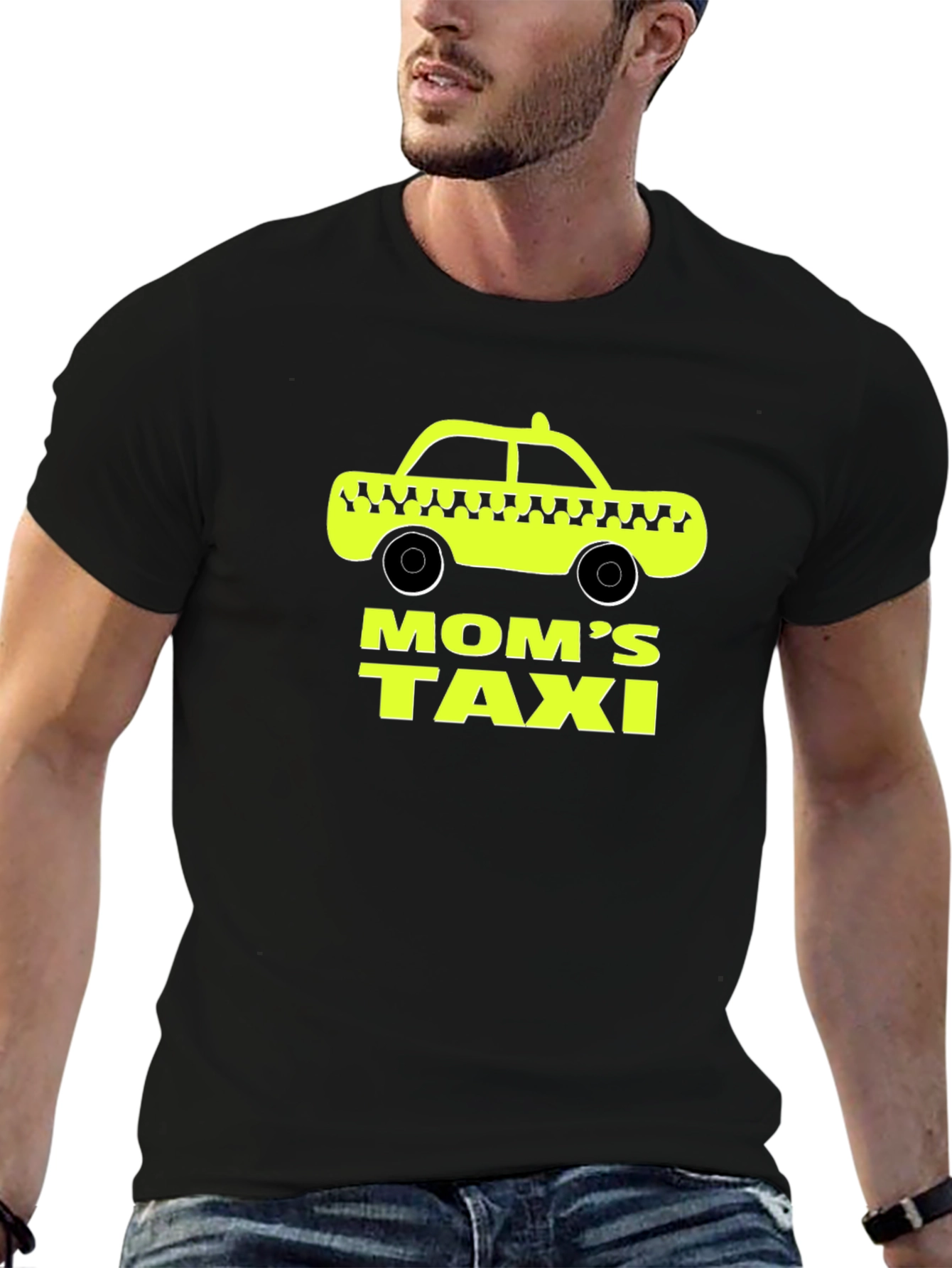 Moms Taxi Graphic T-Shirt - Black