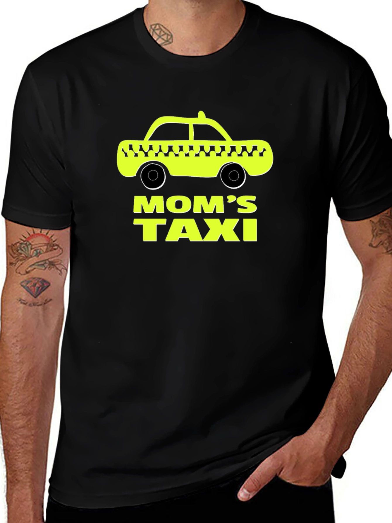 Moms Taxi Graphic T-Shirt - Black