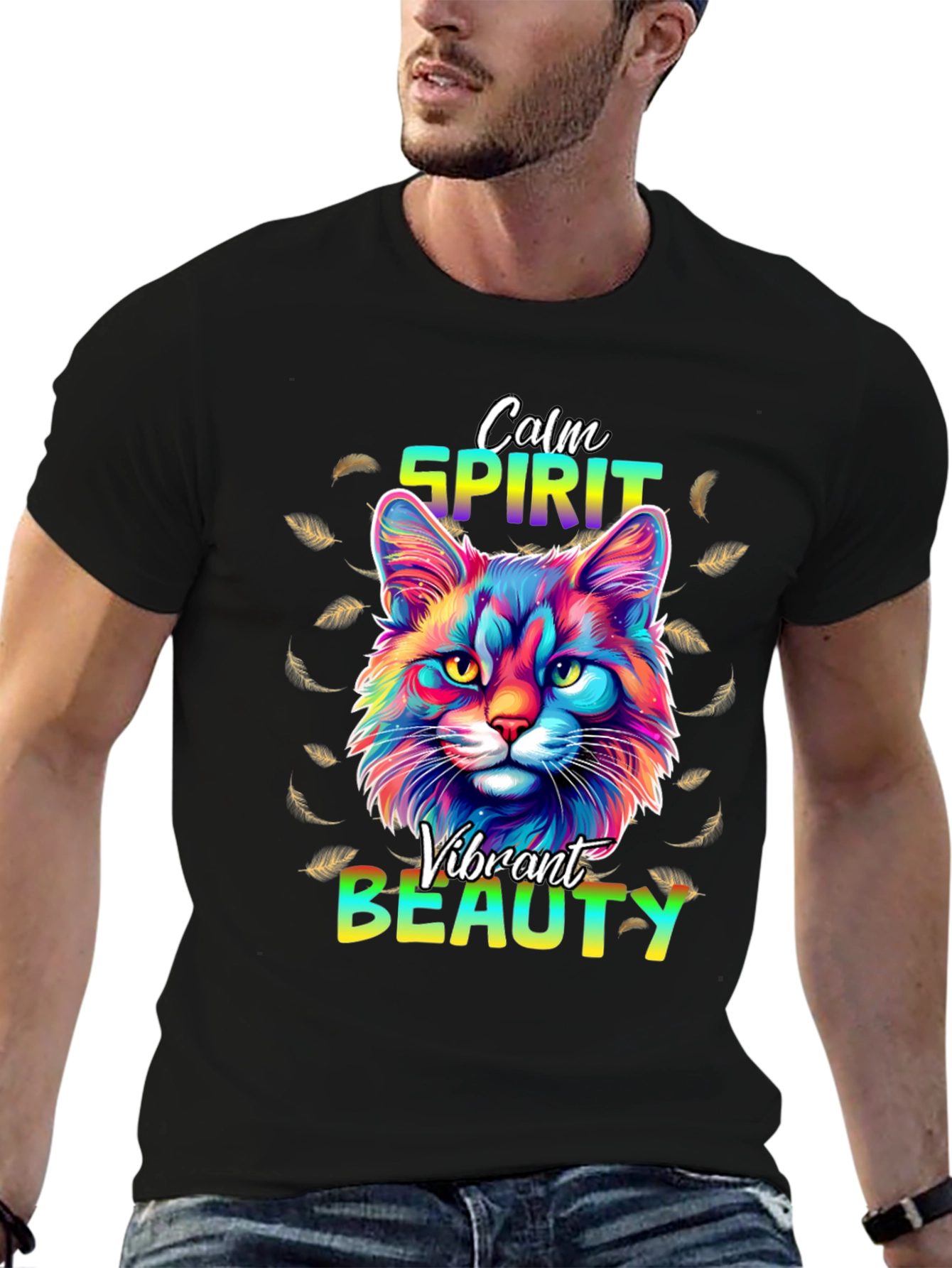 Calm Spirit Vibrant Beauty Cat T-Shirt