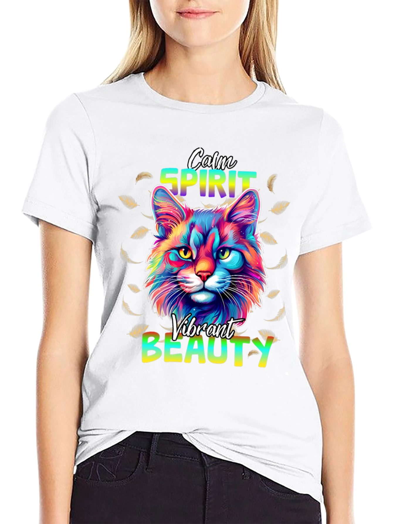 Calm Spirit Vibrant Beauty Cat T-Shirt