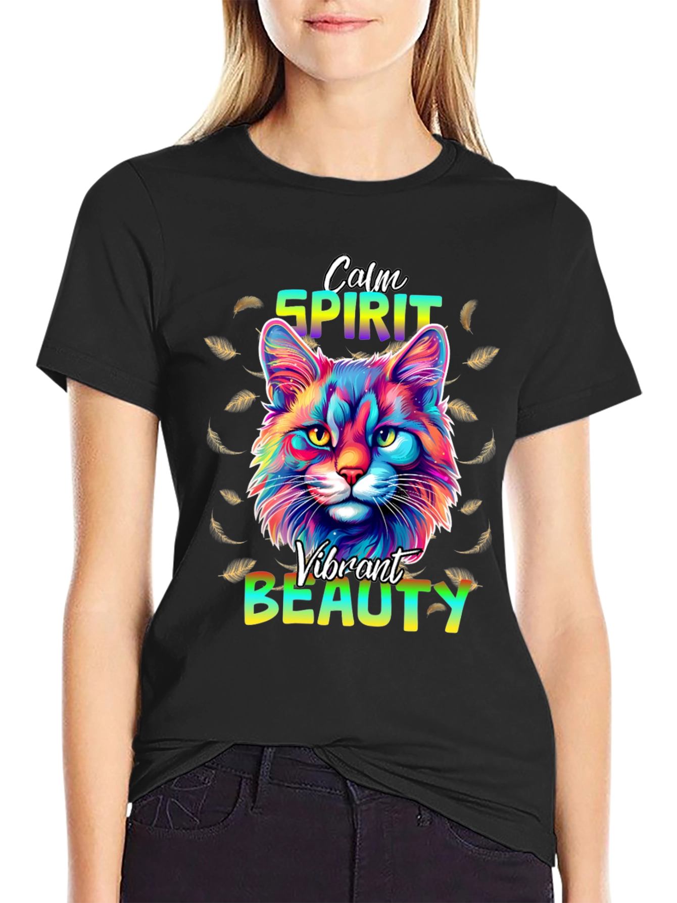 Calm Spirit Vibrant Beauty Cat T-Shirt