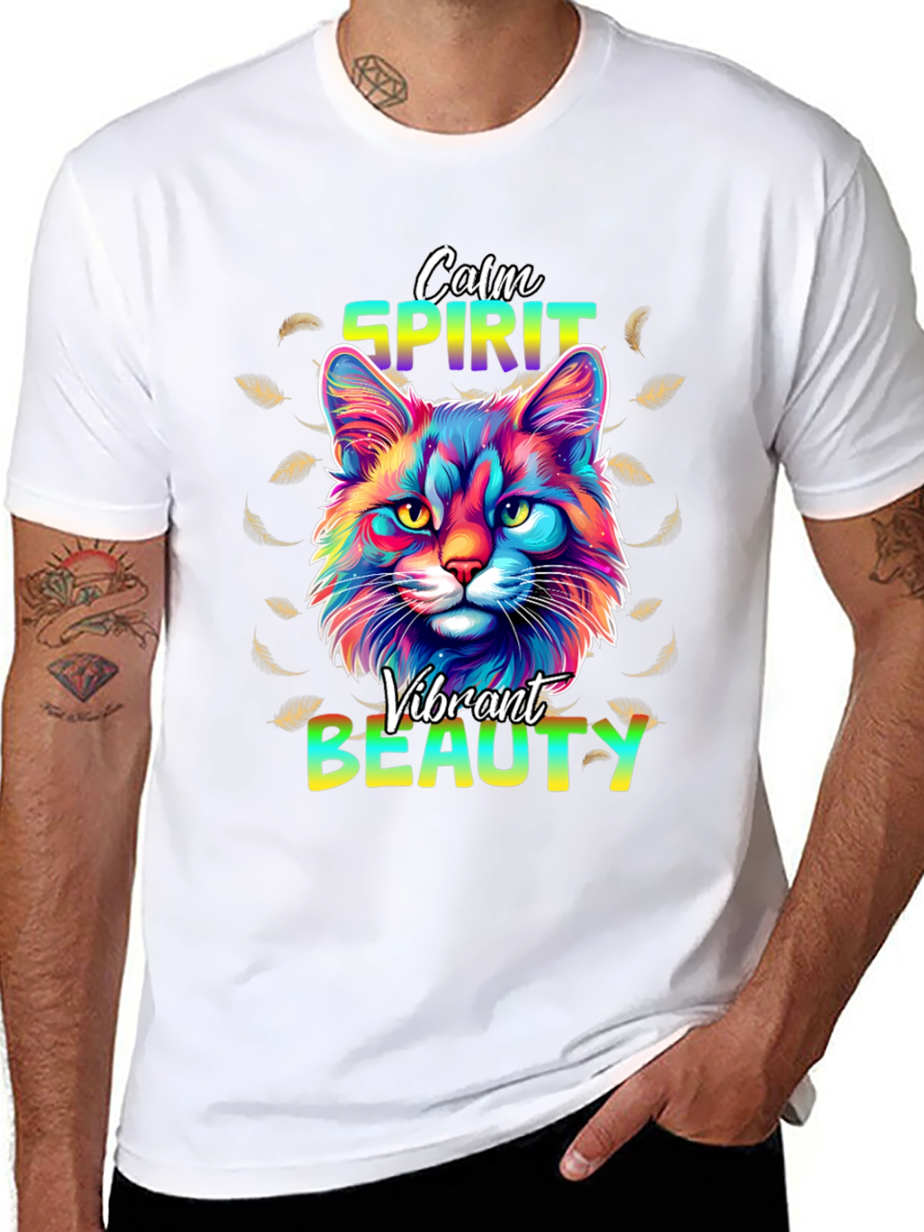 Calm Spirit Vibrant Beauty Cat T-Shirt