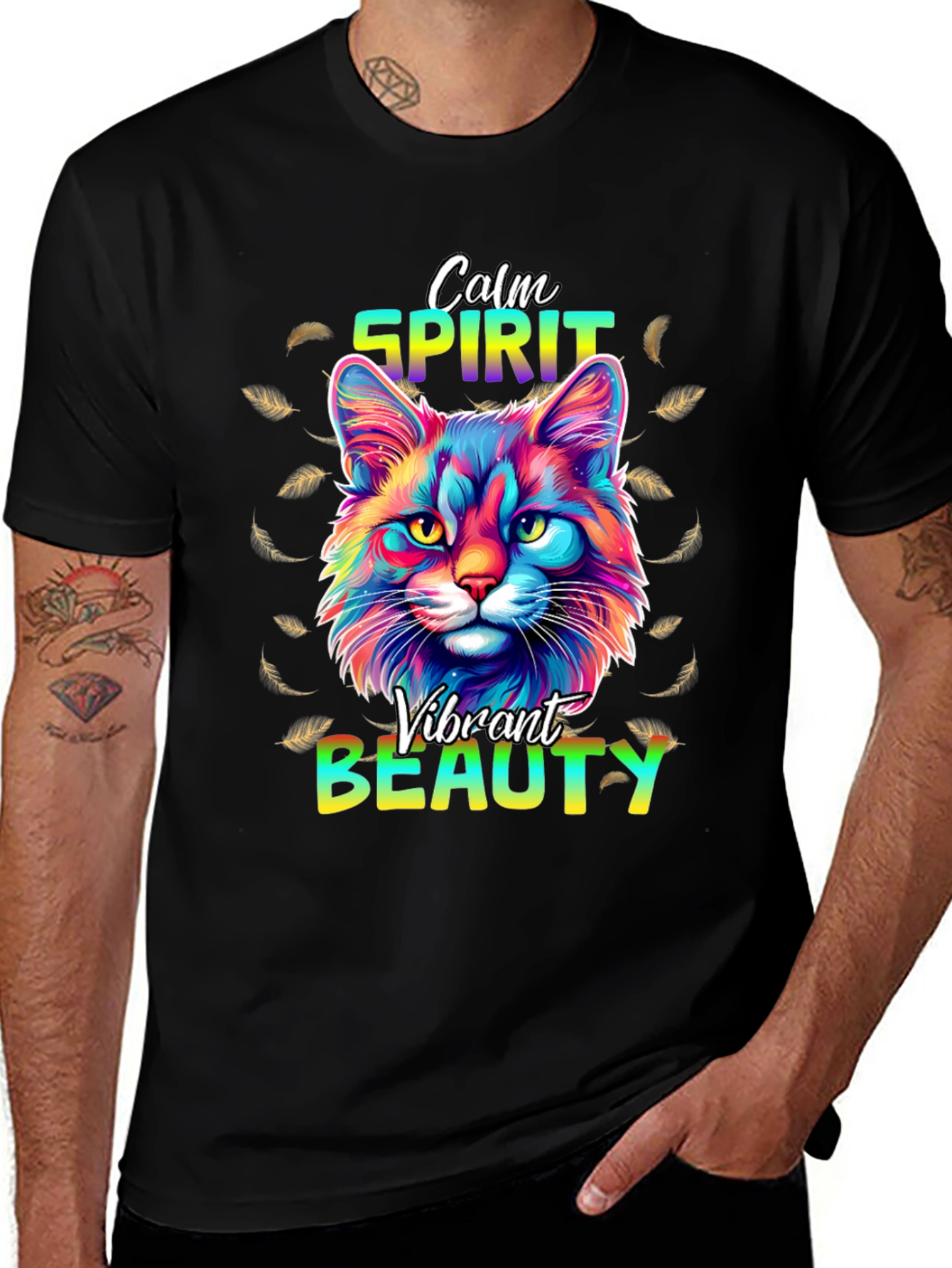 Calm Spirit Vibrant Beauty Cat T-Shirt