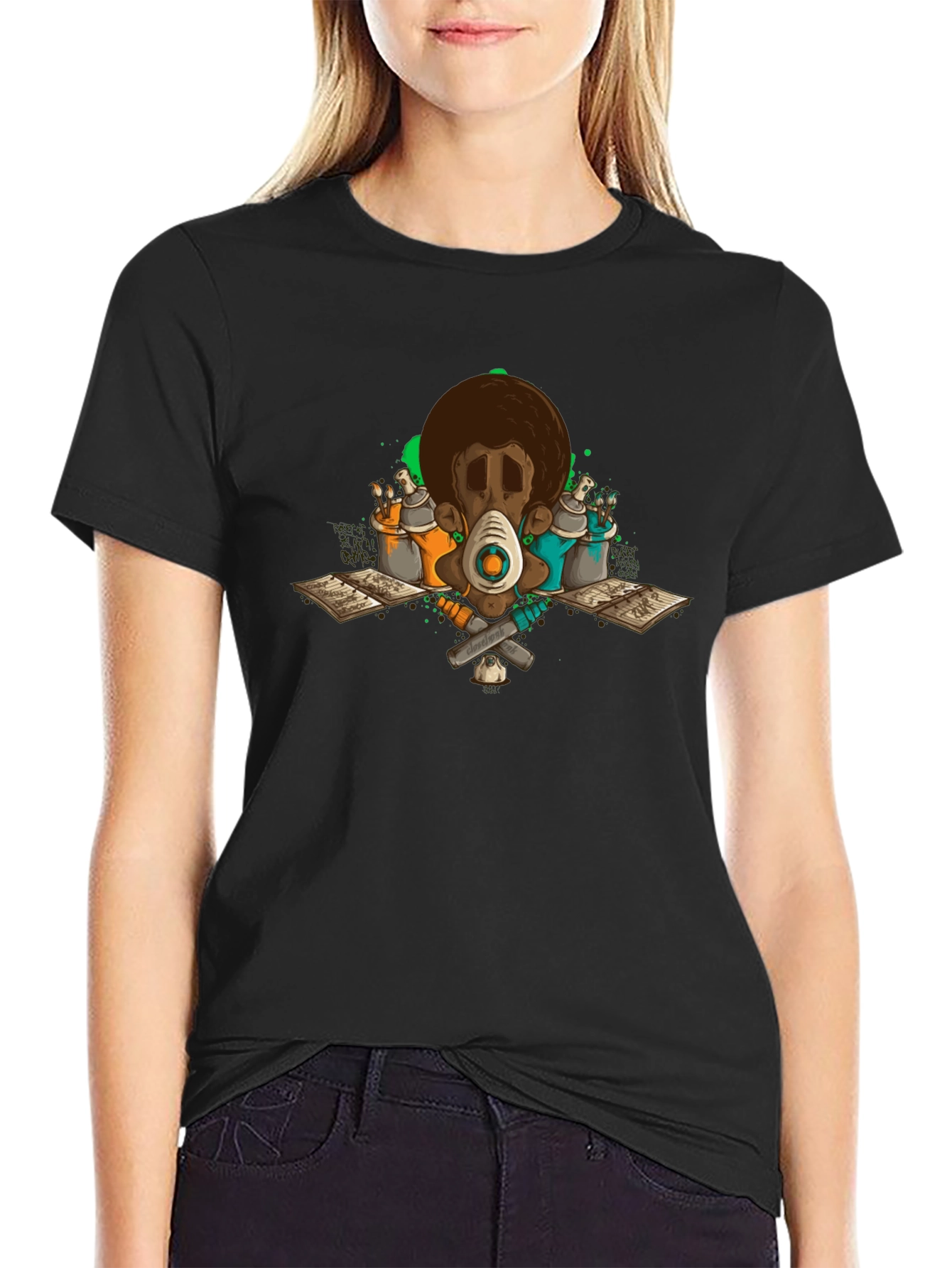 Graffiti Artist Black Graphic T-Shirt