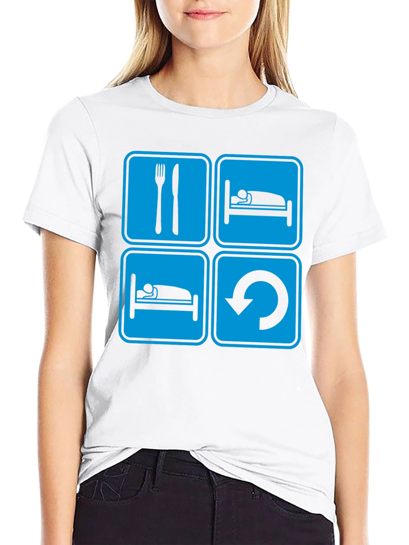 Eat Sleep Repeat Black T-Shirt