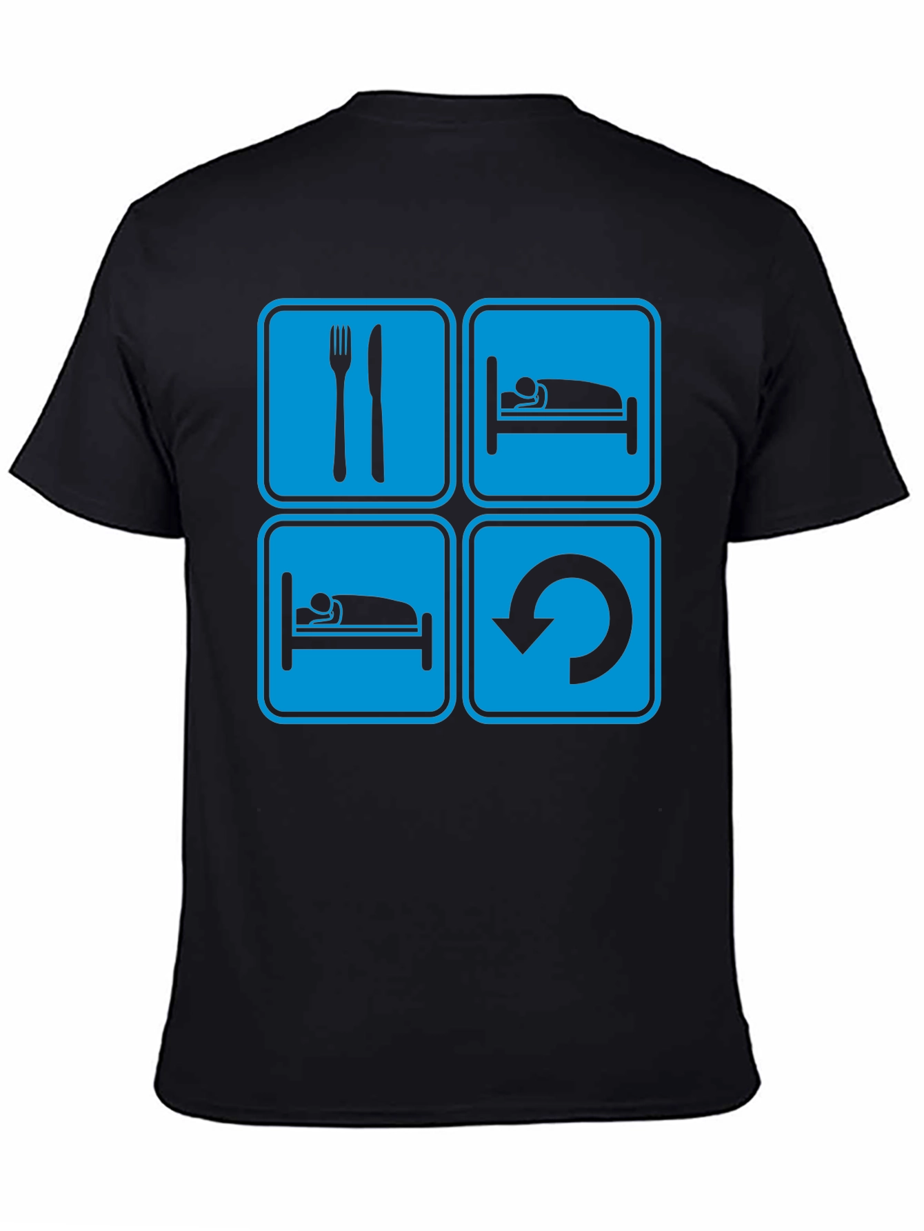 Eat Sleep Repeat Black T-Shirt