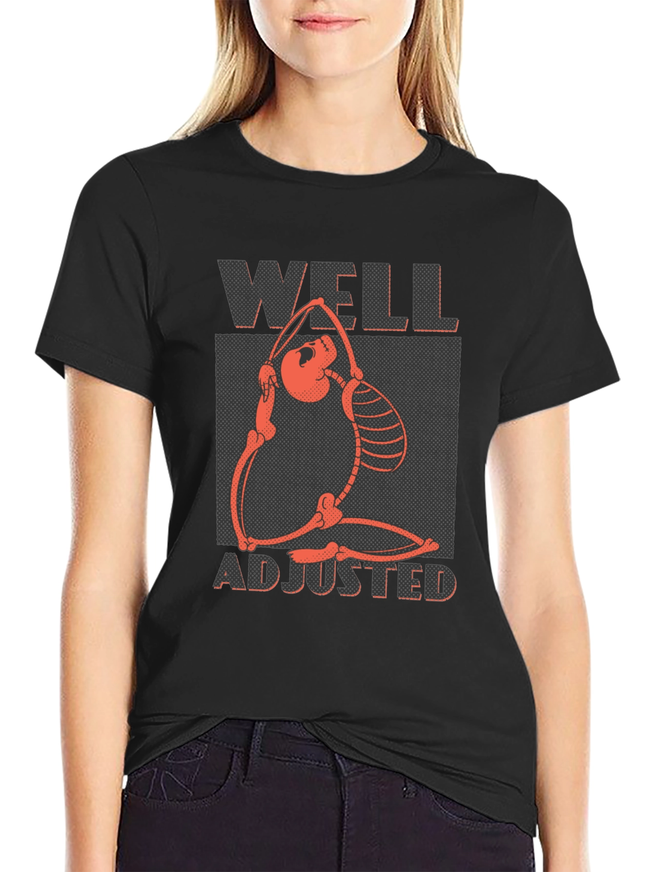 Well Adjusted Skeleton T-Shirt - Yoga & Chiropractic