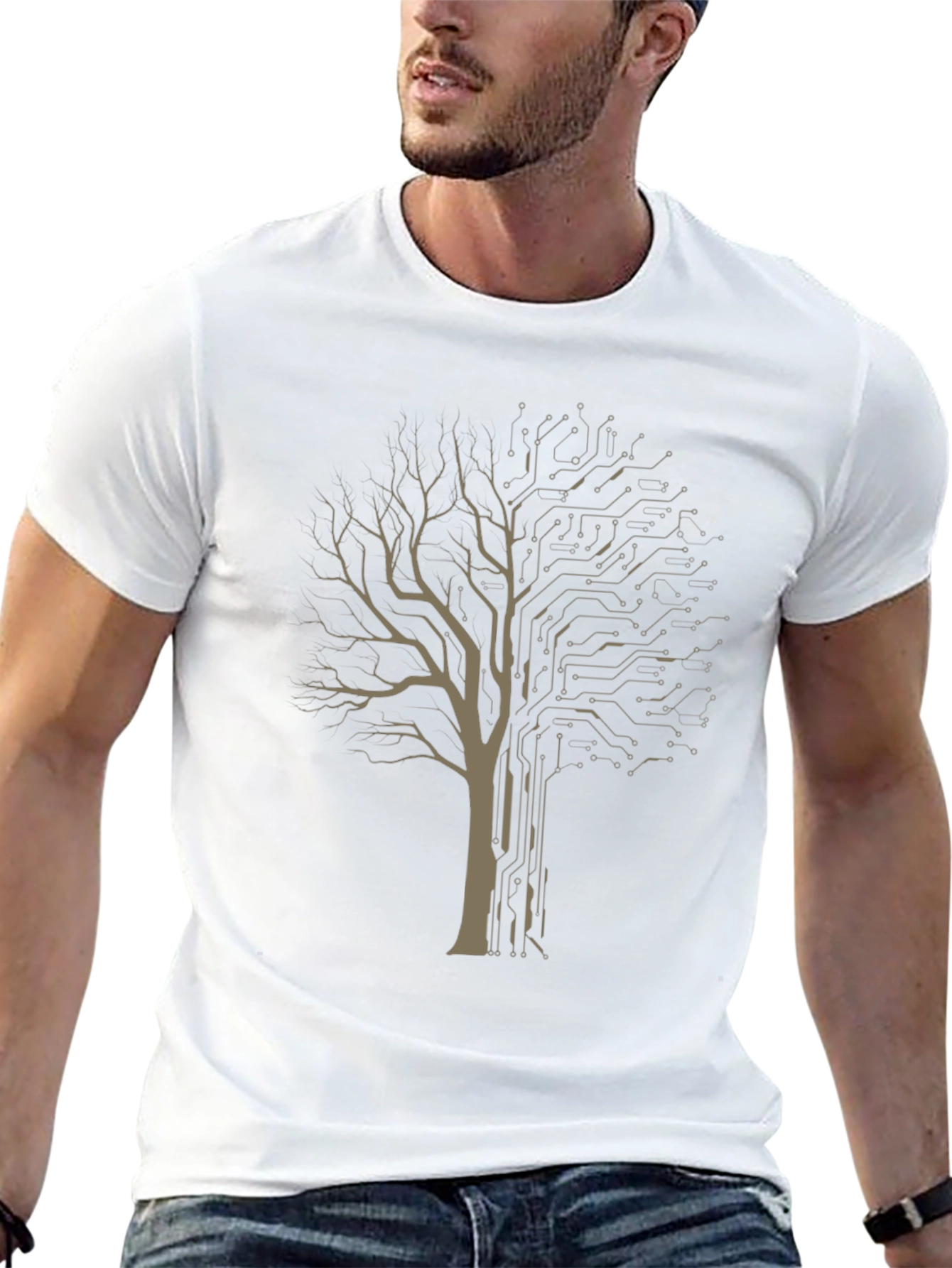 Tech Tree Graphic Tee - Modern Nature T-Shirt