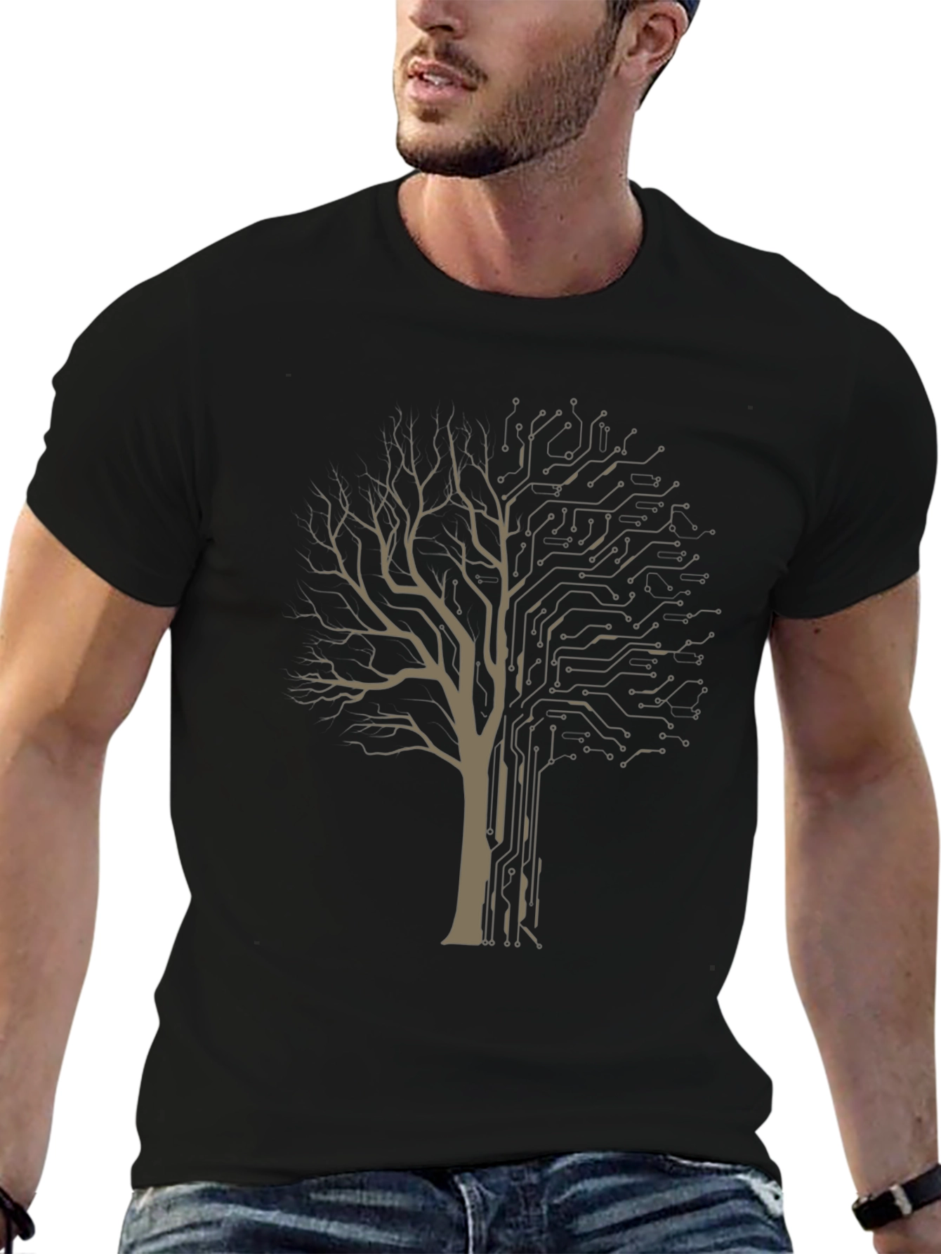 Tech Tree Graphic Tee - Modern Nature T-Shirt