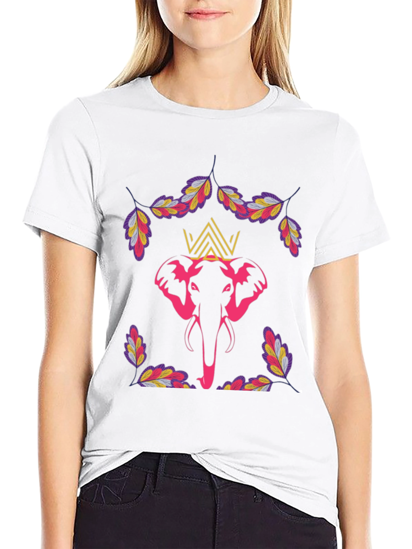 Elephant Crown Graphic Tee - Stylish Mens T-Shirt