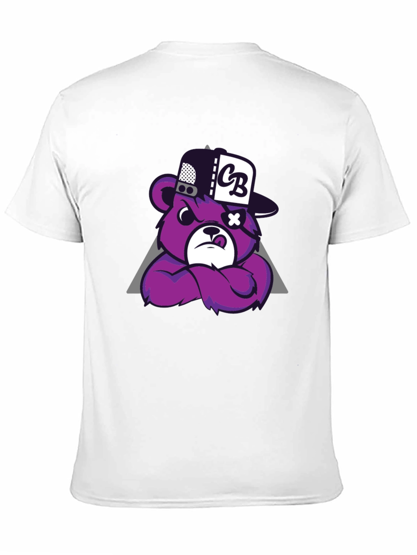 Mens Black T-Shirt - Cool Cartoon Bear Design