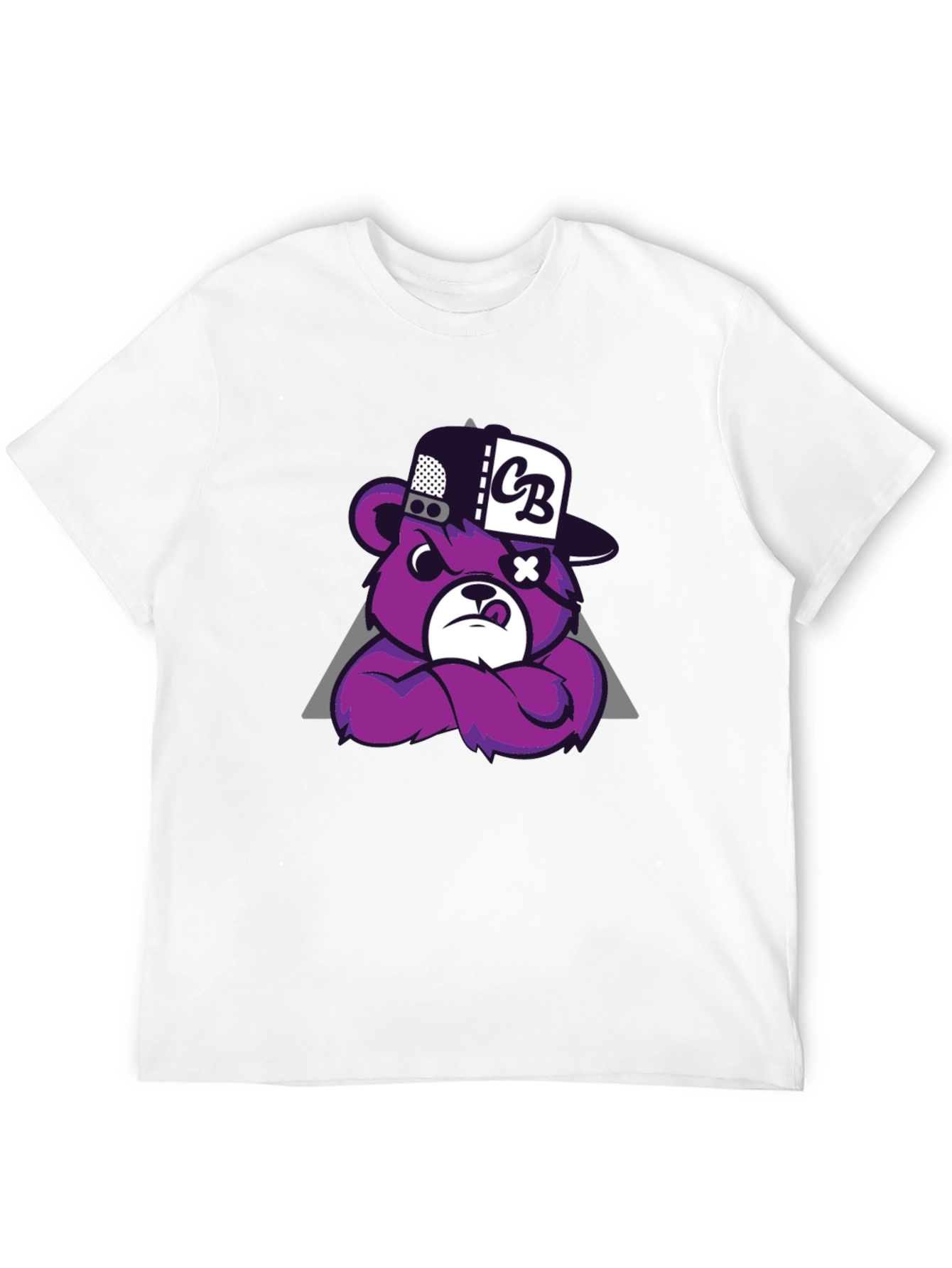 Mens Black T-Shirt - Cool Cartoon Bear Design