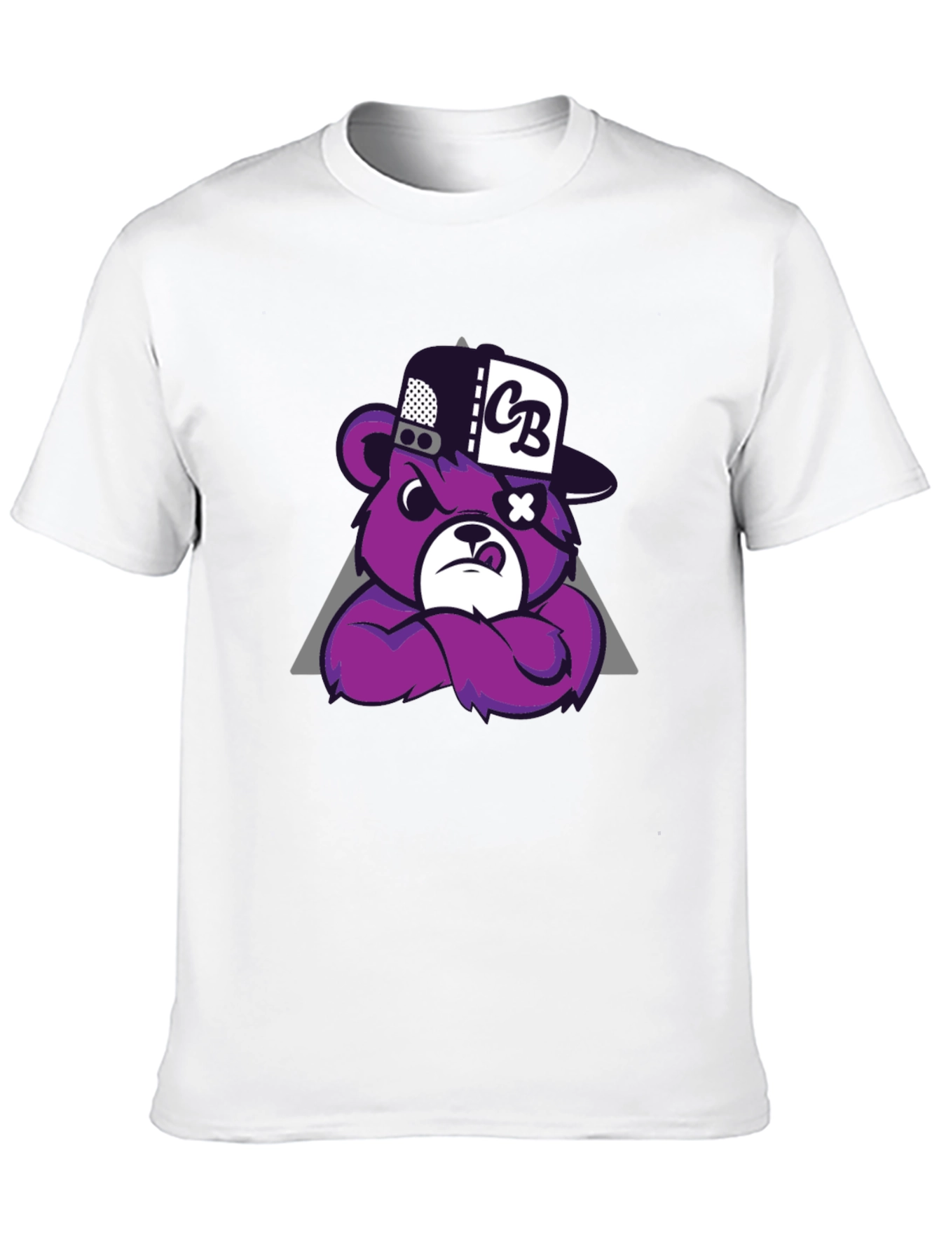 Mens Black T-Shirt - Cool Cartoon Bear Design