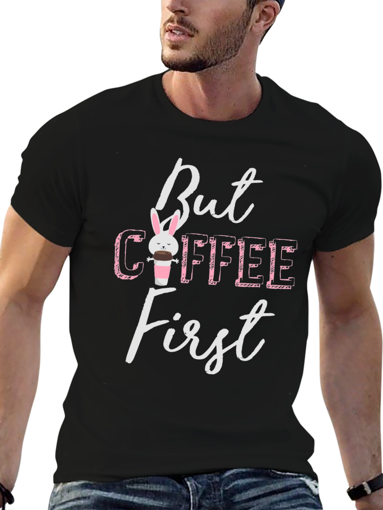 But Coffee First Bunny Graphic Tee