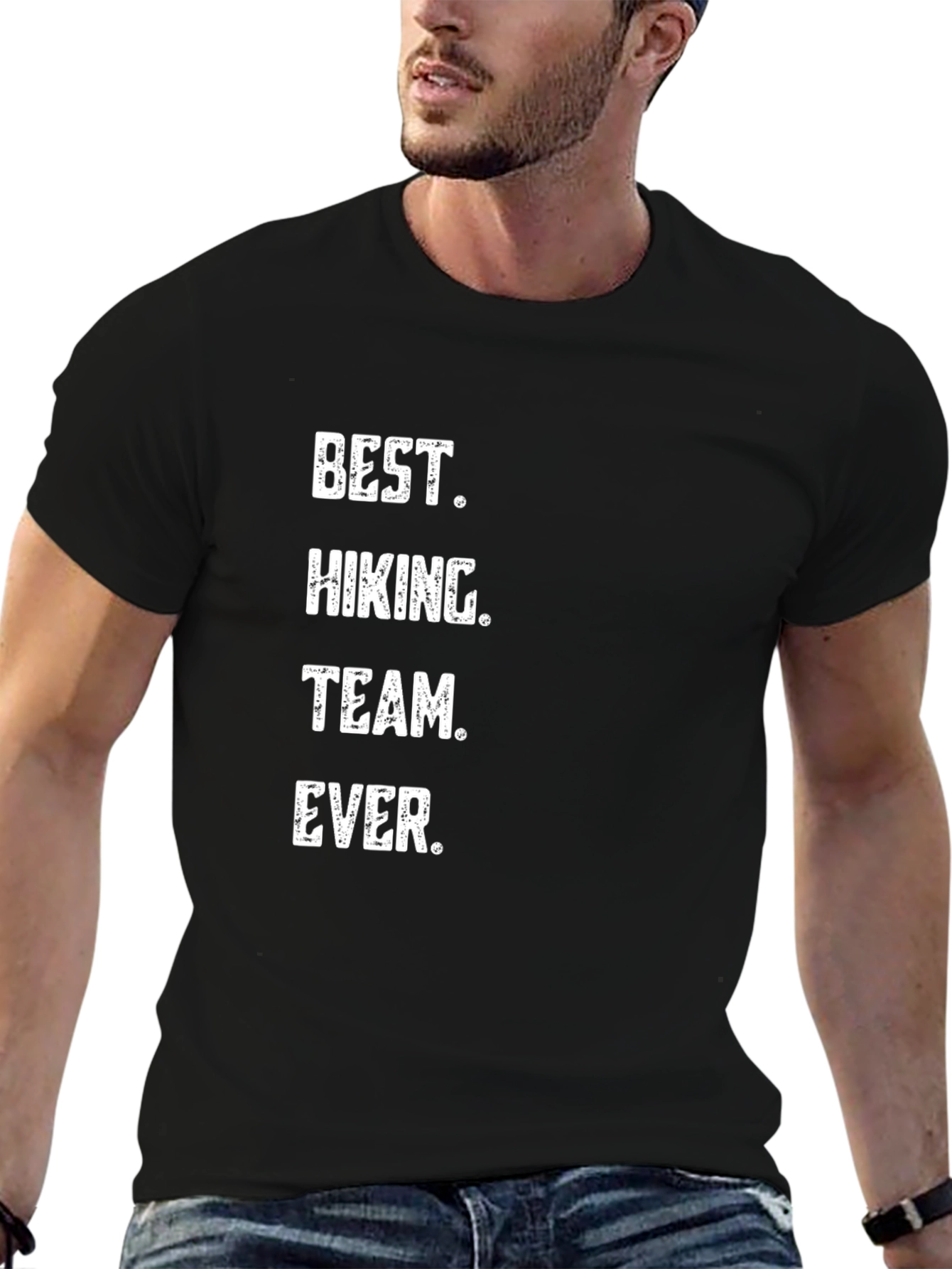 Best Hiking Team Ever Black Crew Neck T-Shirt