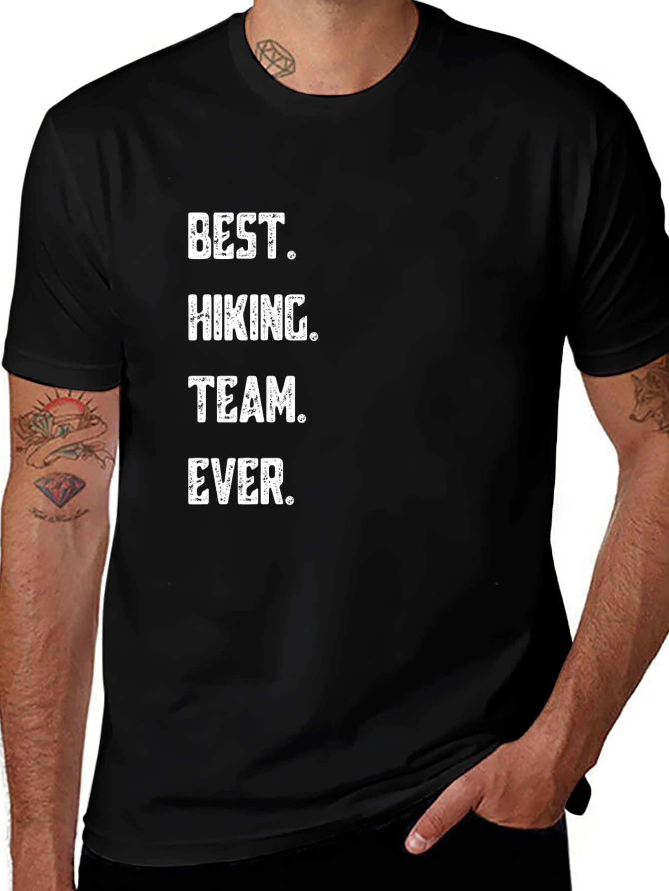 Best Hiking Team Ever Black Crew Neck T-Shirt