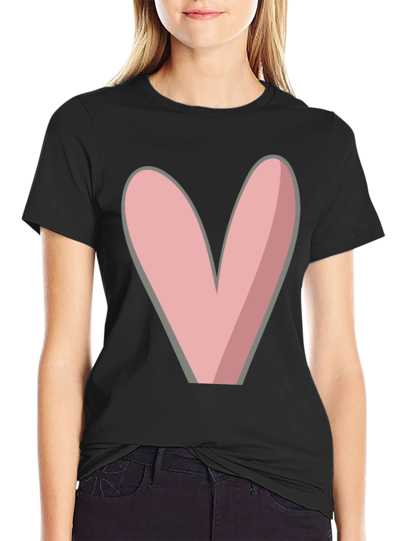 Bunny Ear Graphic Black T-Shirt