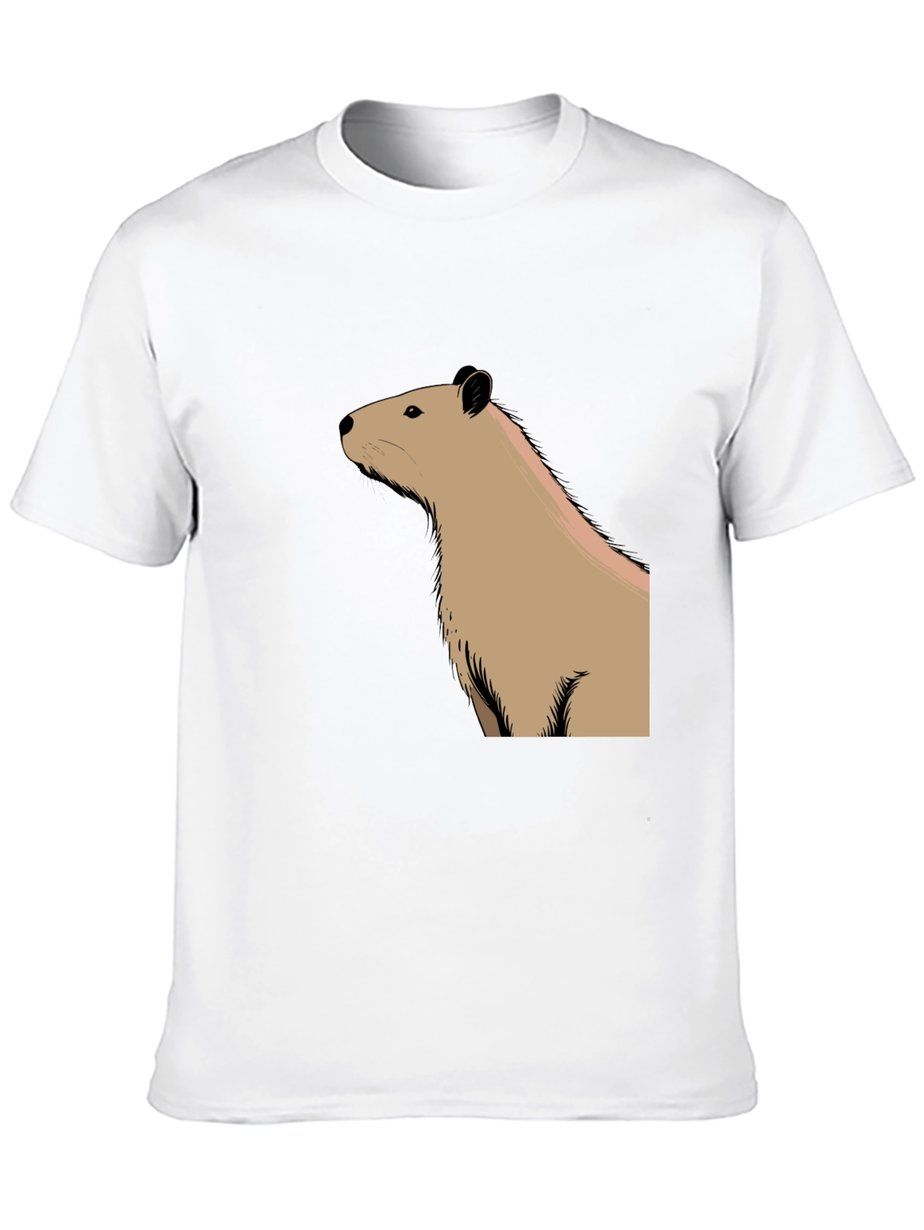 Capybara Graphic Tee - Black Cotton T-Shirt