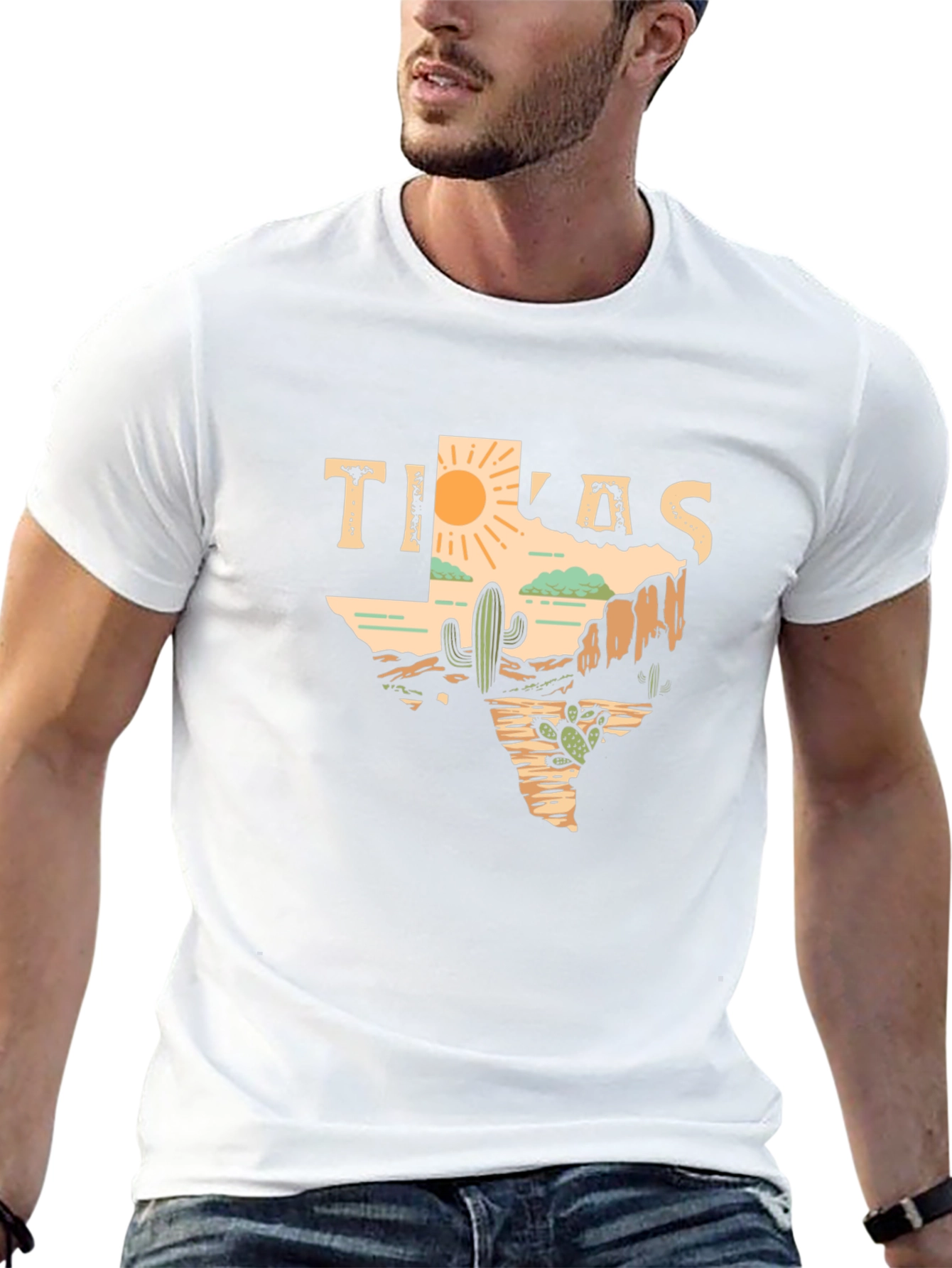 Texas Desert Graphic Tee - Mens Black T-Shirt