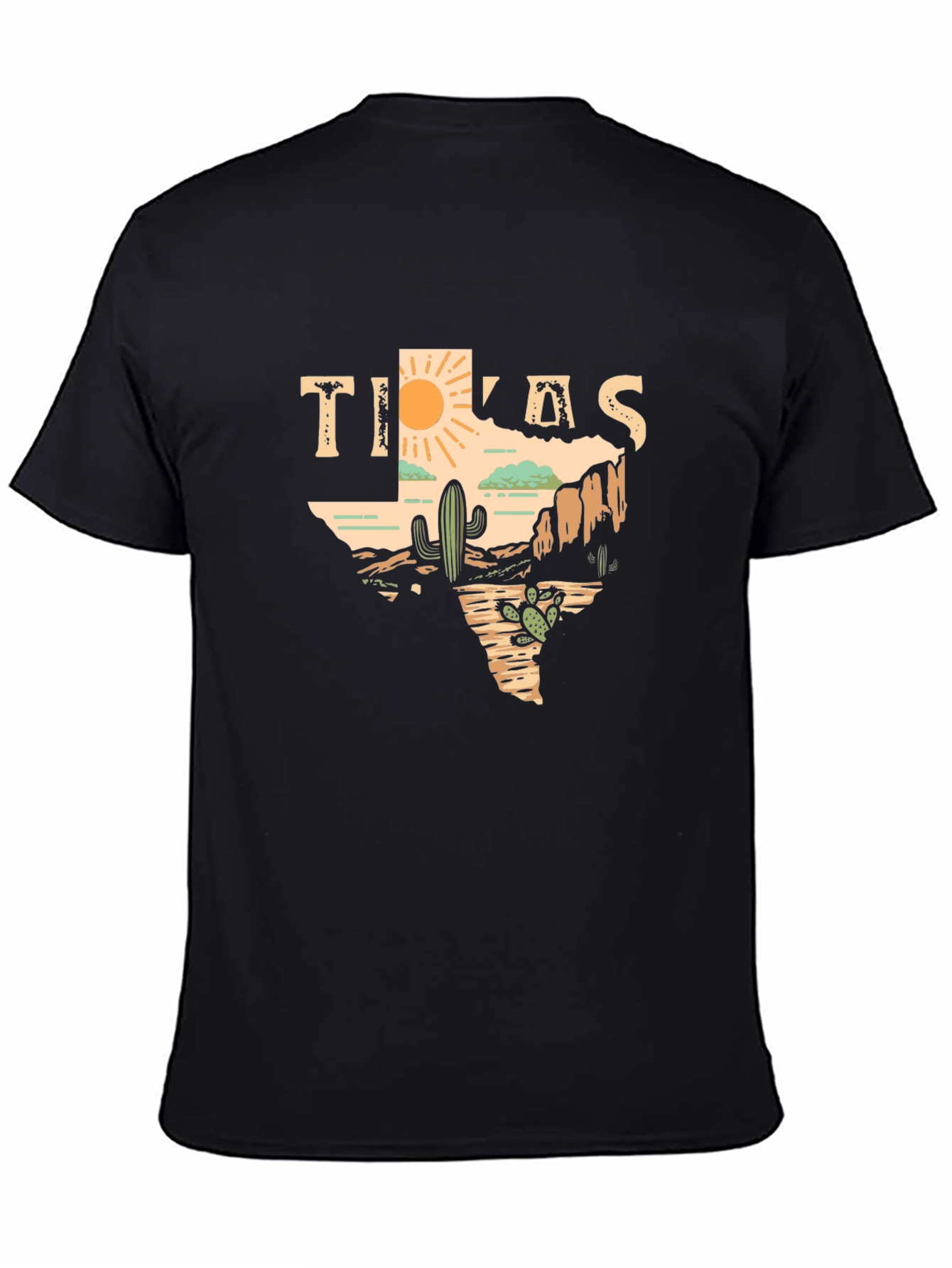 Texas Desert Graphic Tee - Mens Black T-Shirt
