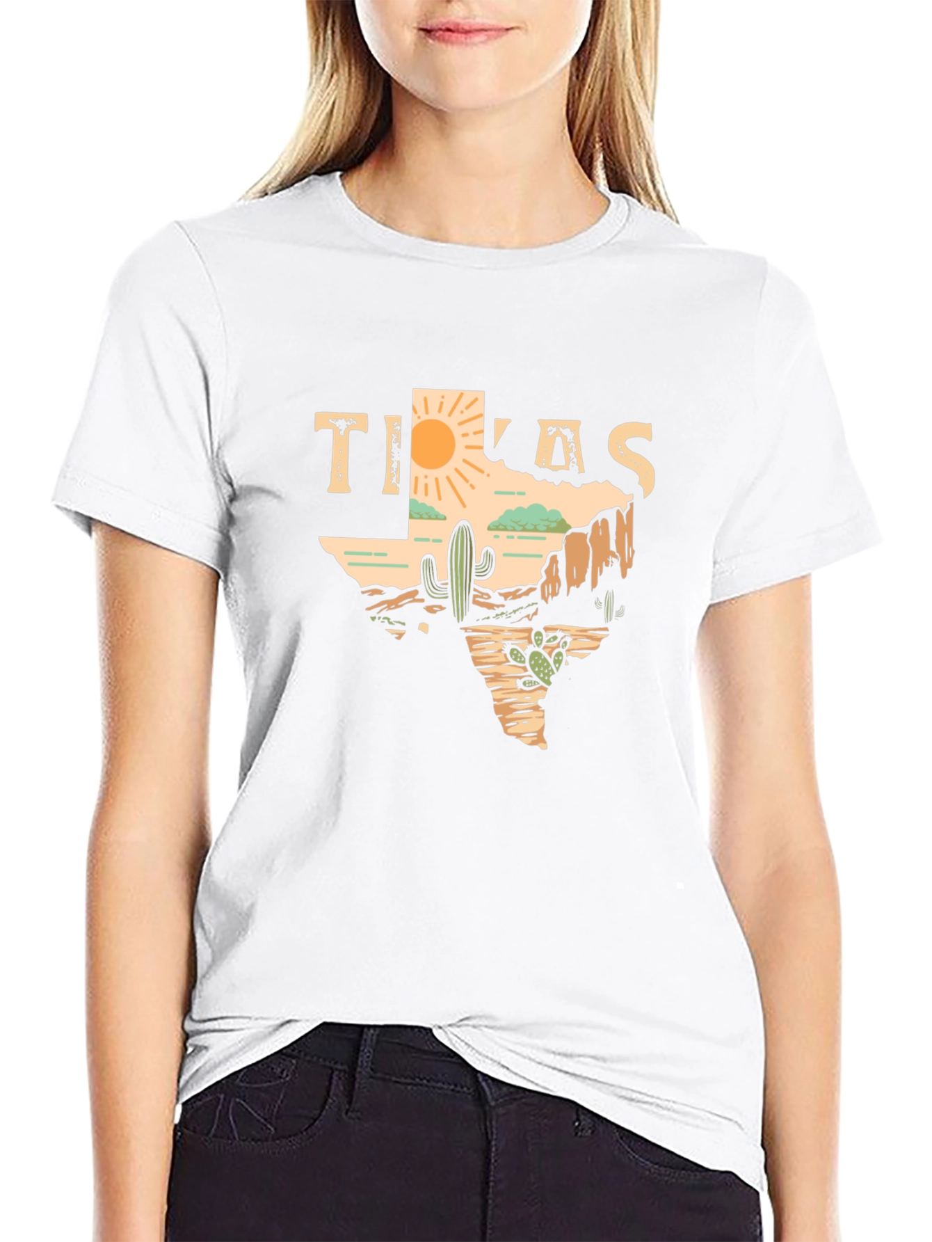 Texas Desert Graphic Tee - Mens Black T-Shirt