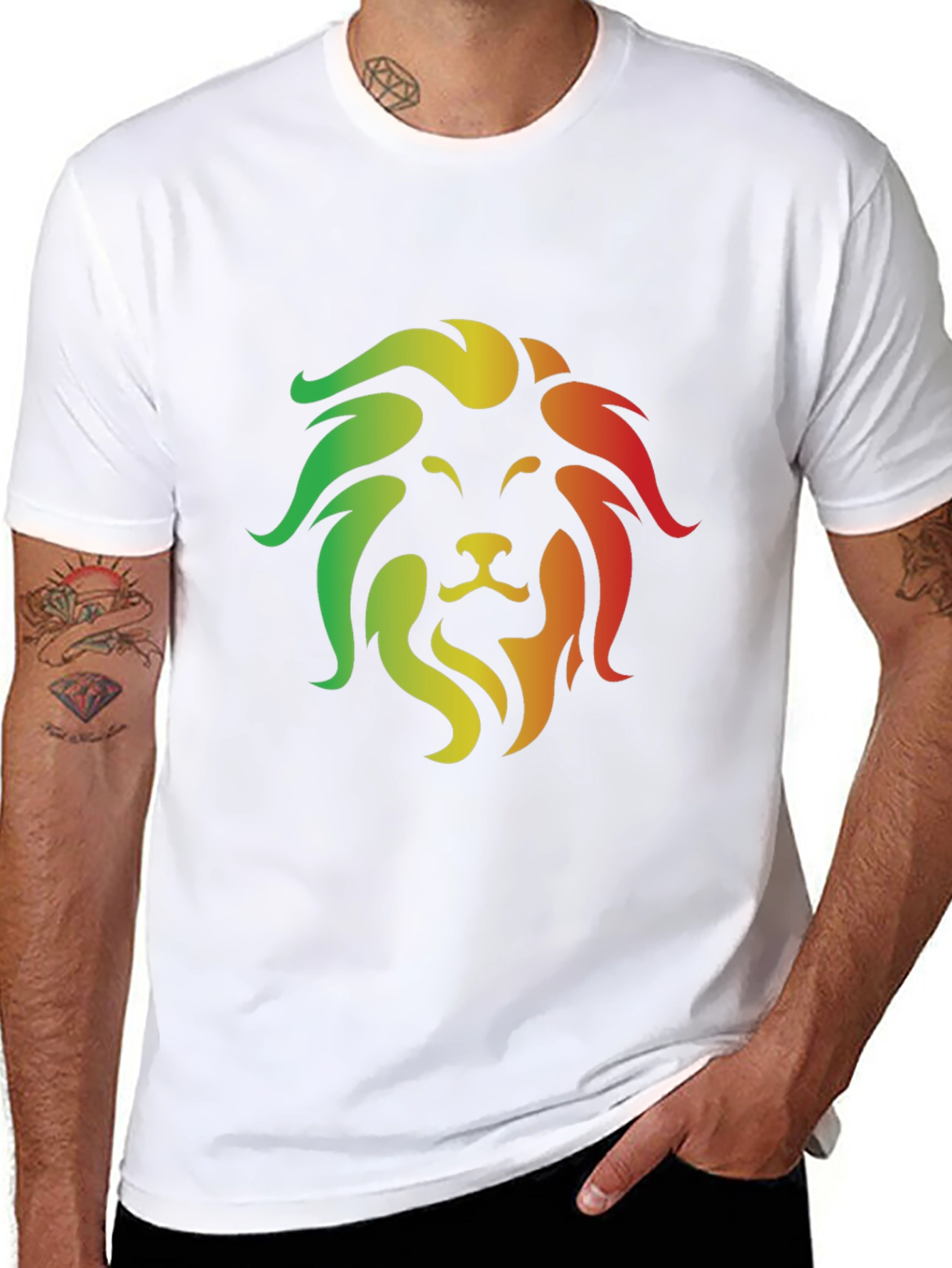 Rasta Lion Graphic Black T-Shirt
