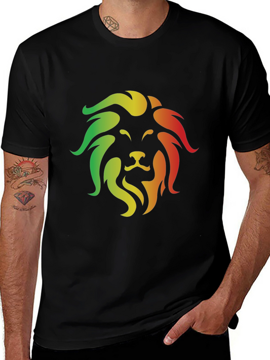 Rasta Lion Graphic Black T-Shirt