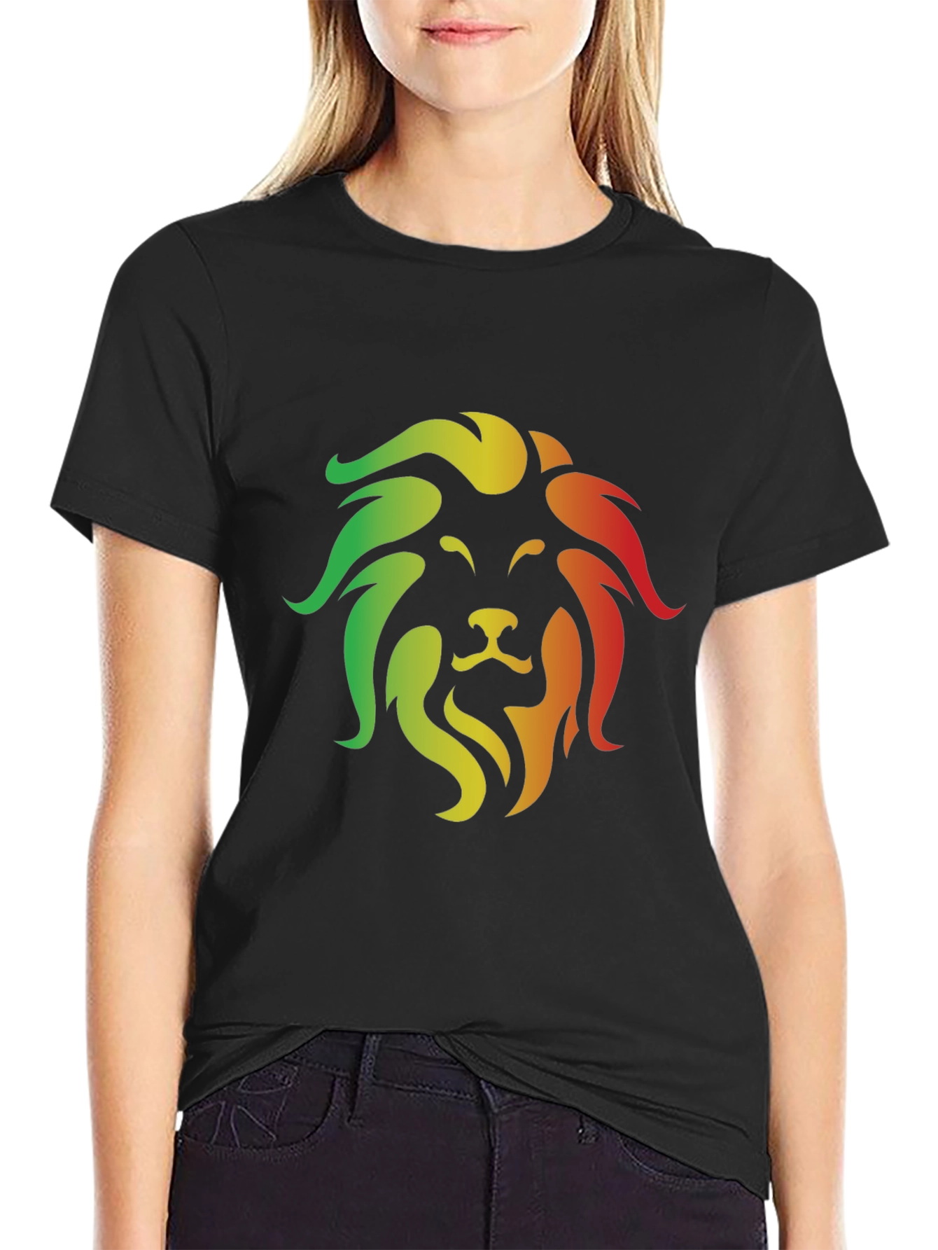 Rasta Lion Graphic Black T-Shirt