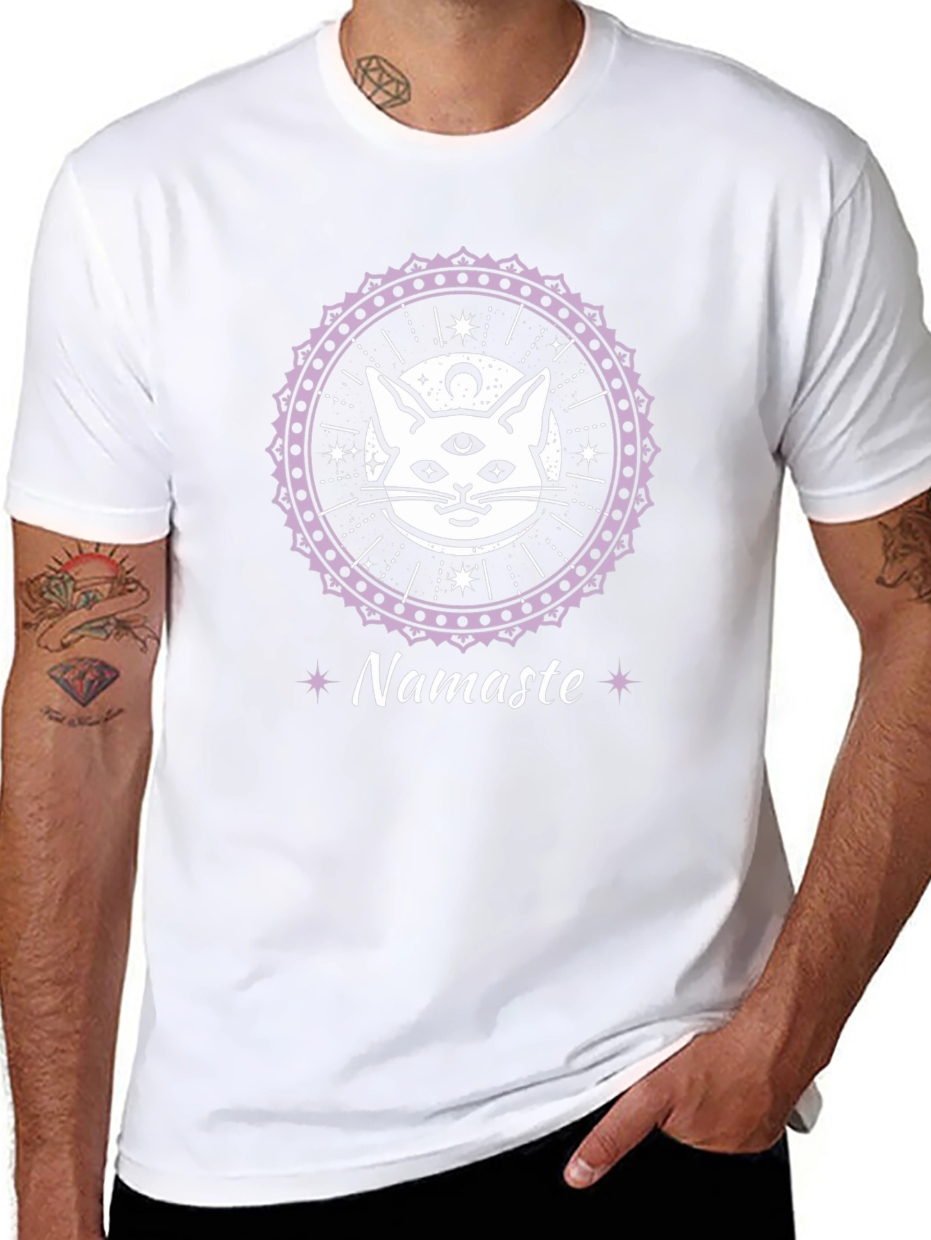 Mystic Cat Namaste T-Shirt